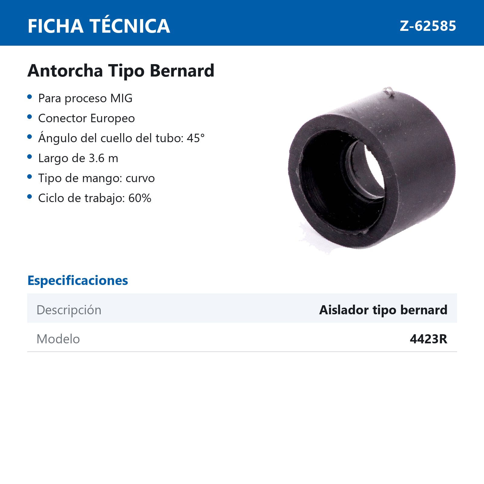 AISLADOR 4423R P/CUELLO/DIFUSOR T/BERNAR (Precio x pieza - Empaque c/10 pzas) - Imagen 3