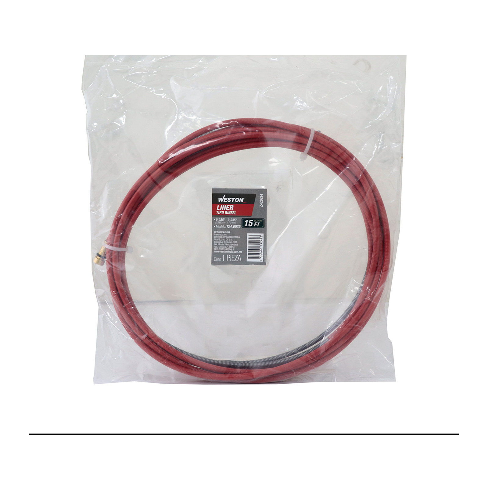 LINER TIPO BINZEL 124.0035 0.035"-0.045" 350A 15FT - Imagen 3