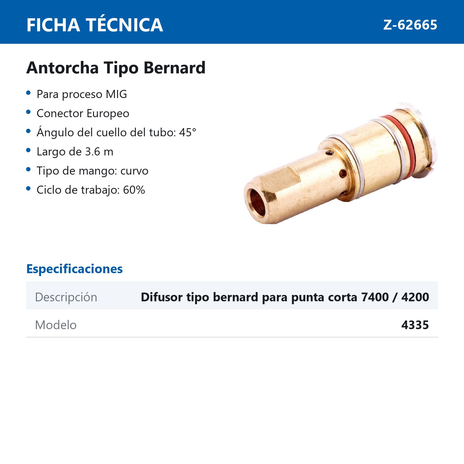 4335 DIFUSOR DE GAS T/BERNARD (Precio x pieza - Empaque c/10 pzas) - Imagen 3