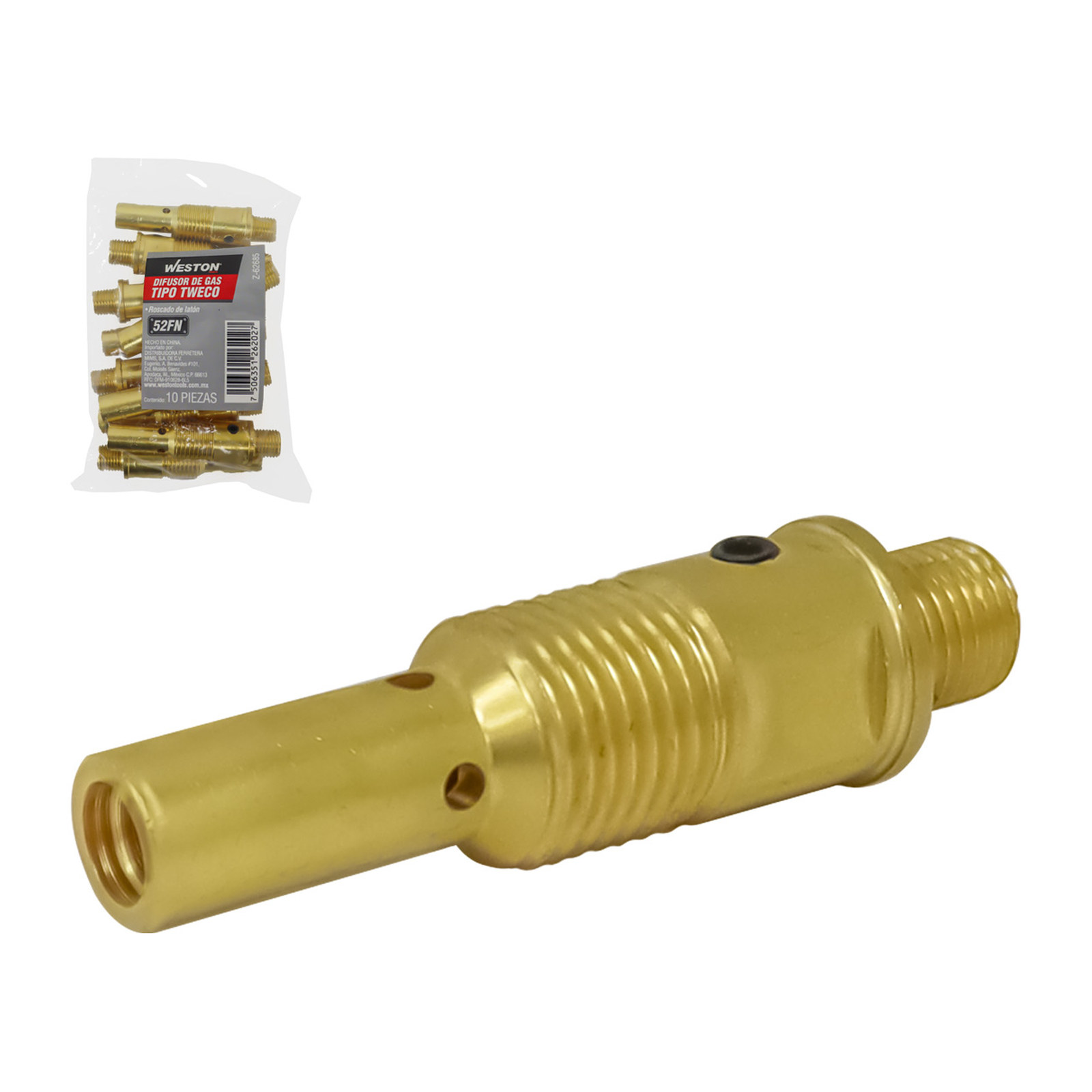 Difusor de Gas Roscado Tipo Tweco 52FN Weston (Empaque c/10 pzas)