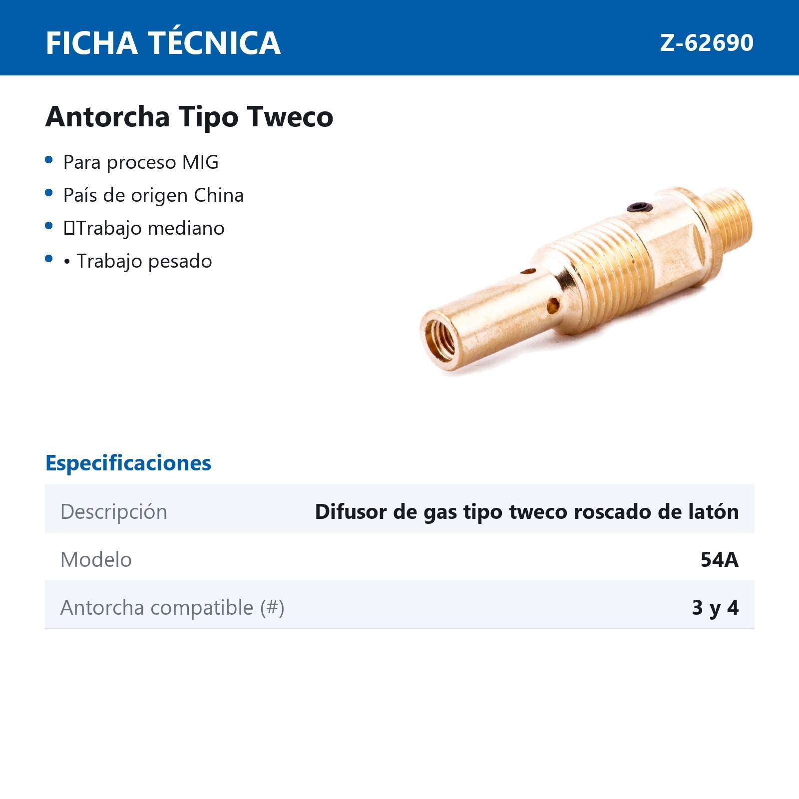 DIFUSOR DE GAS T/TWECO 54A (Precio x pieza - Empaque c/10 pzas) - Imagen 3