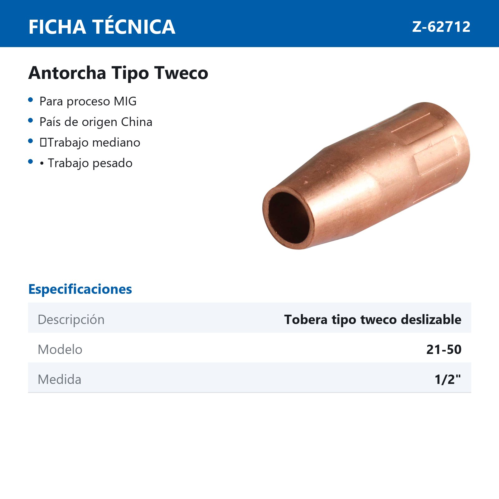 TOBERA 1/2" T/TWECO DESLIZABLE 21-50 (Precio x pieza - Empaque c/10 pzas) - Imagen 4