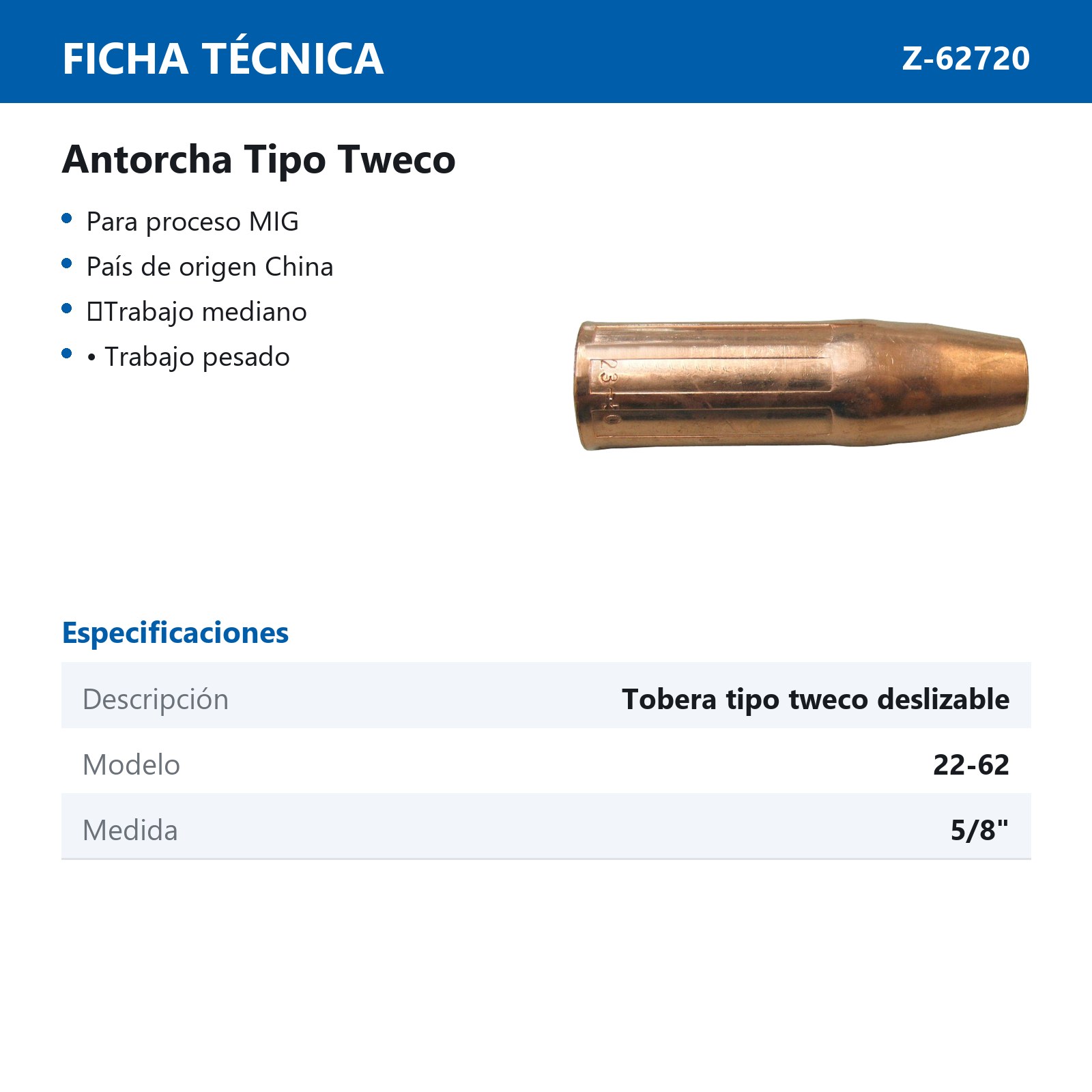 TOBERA 5/8" T/TWECO DESLIZABLE 22-62 (Precio x pieza - Empaque c/10 pzas) - Imagen 3