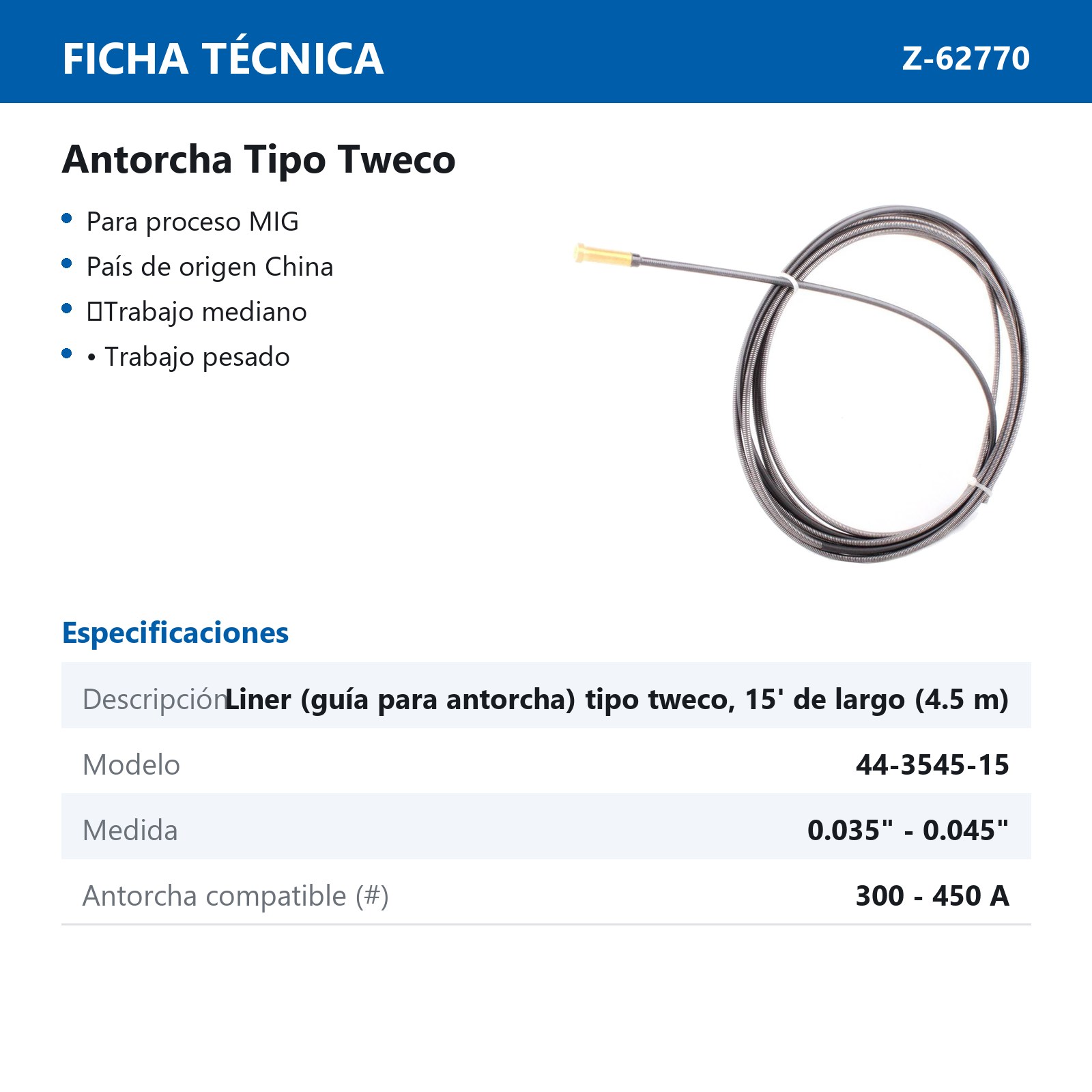 44-3545-15 LINER .035"-.045" T/TWECO 15F - Imagen 2