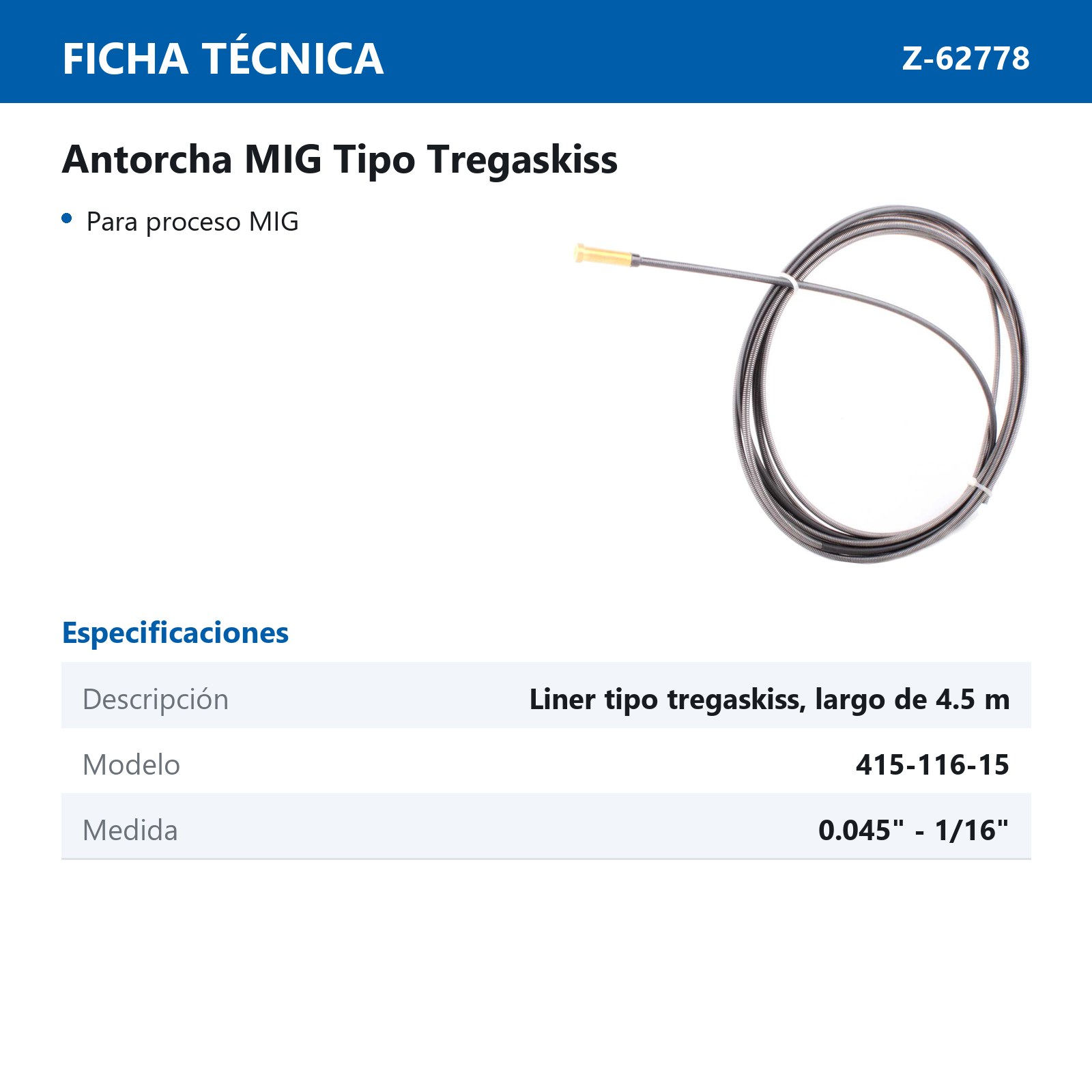 415-116-15 LINER T/TREG. .045-1/16" 15 PIES - Imagen 2