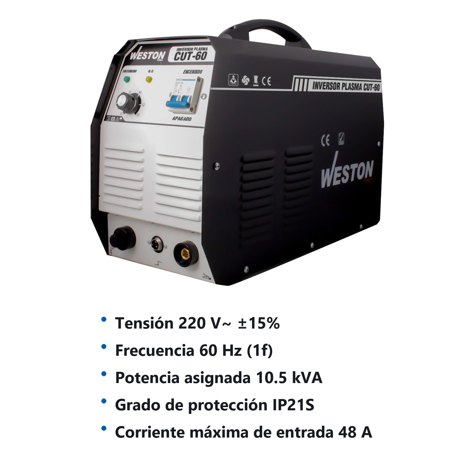 INVERSOR PLASMA 60AMP 220V C/CONSUMIBLES - Imagen 2