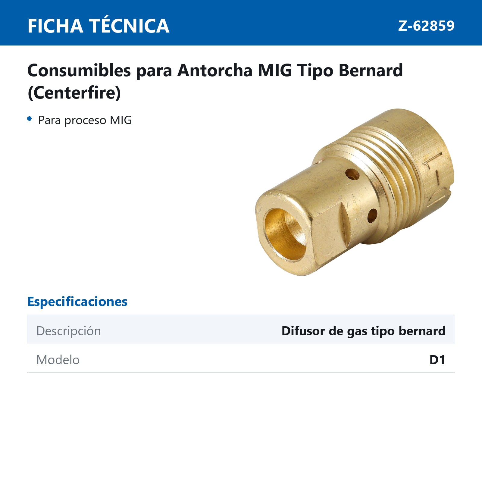 DIFUSOR DE GAS TIPO BERNARD D1 (Precio x Pza - Empaque C/10 Pzs) - Imagen 4