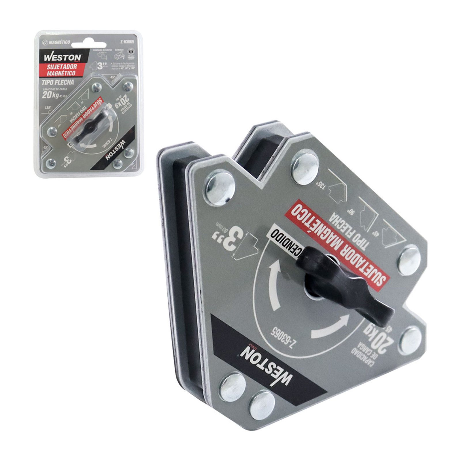 Sujetador Magnético Tipo Flecha para Soldar 3" 20 kg Weston