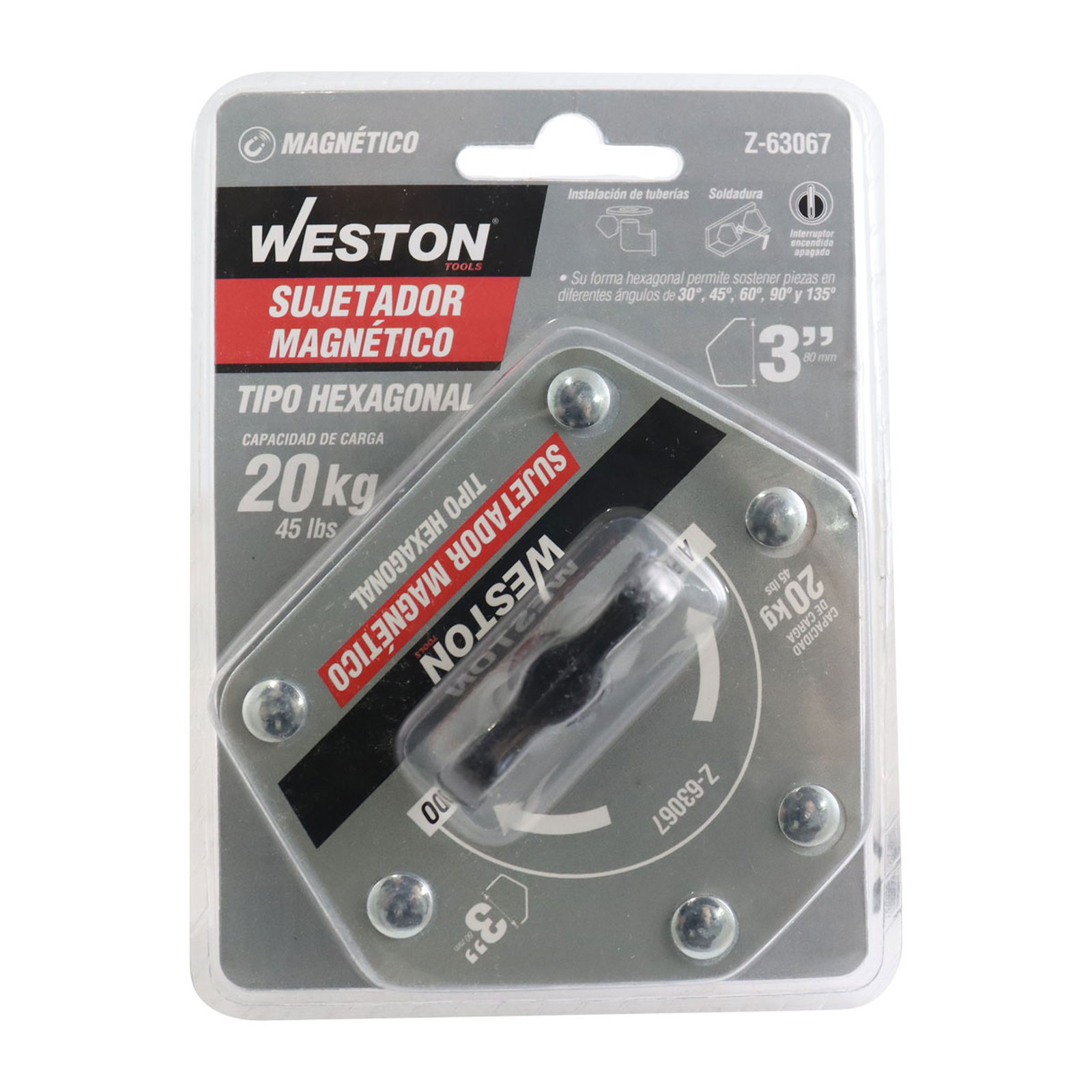 SUJETADOR MAGNETICO TIPO HEXAGONAL P/SOLDAR 3" - 20KG - Imagen 4