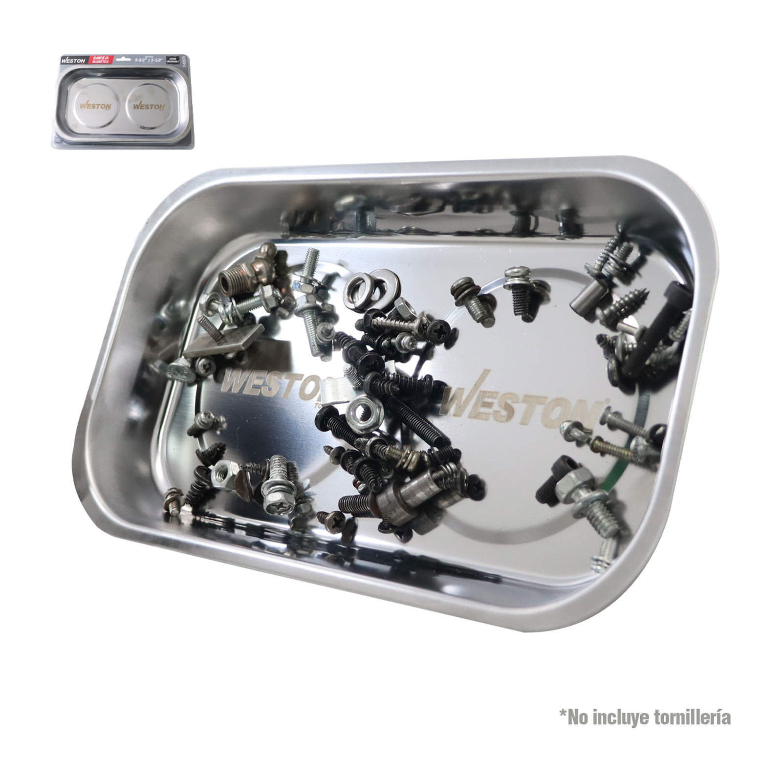 Bandeja Magnética de Acero Inoxidable 5-3/8" × 9-3/8" × 1-1/8" Weston