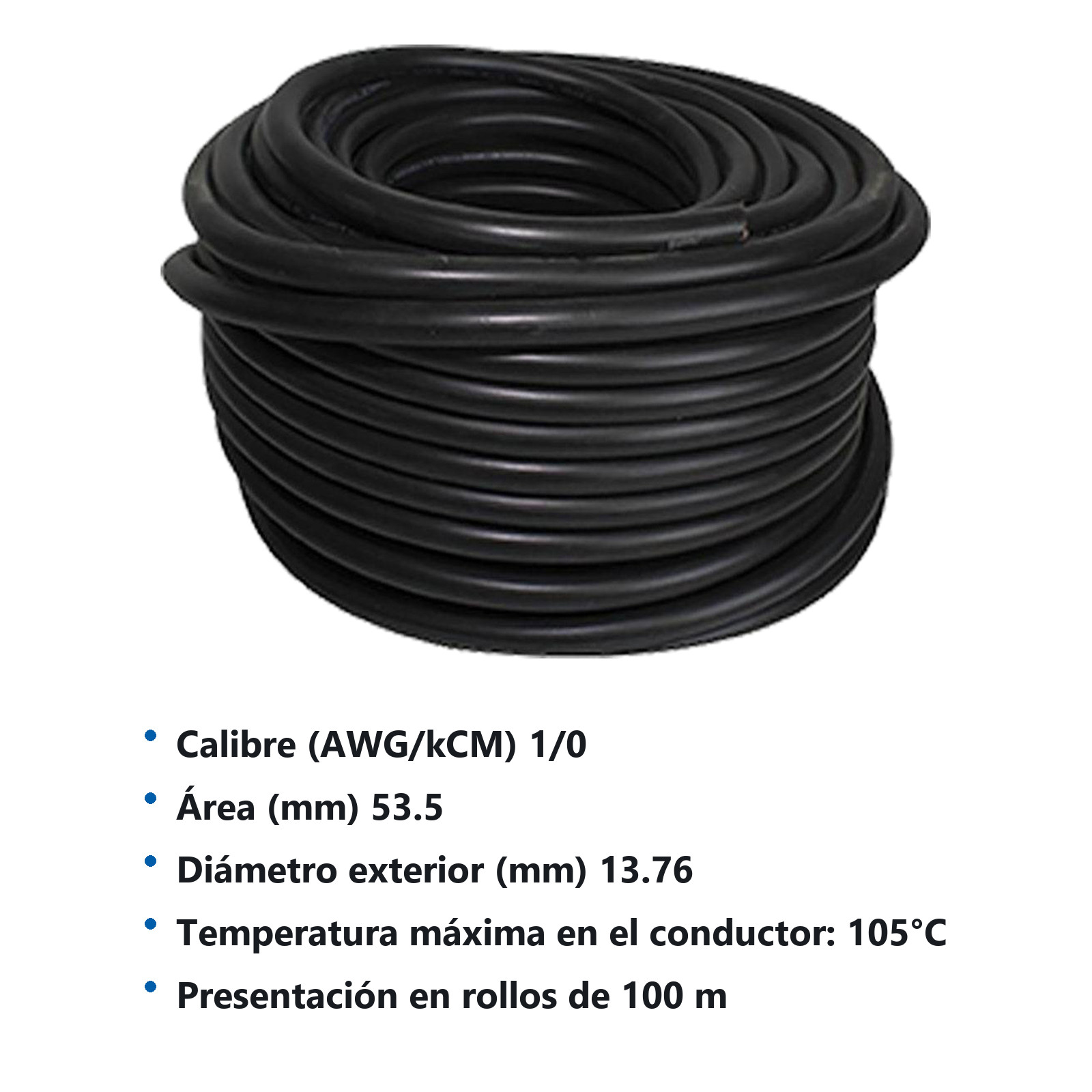 CABLE PORTA ELECTRODO TIPO 1 1/0 ROLLO 100MTS - Imagen 2