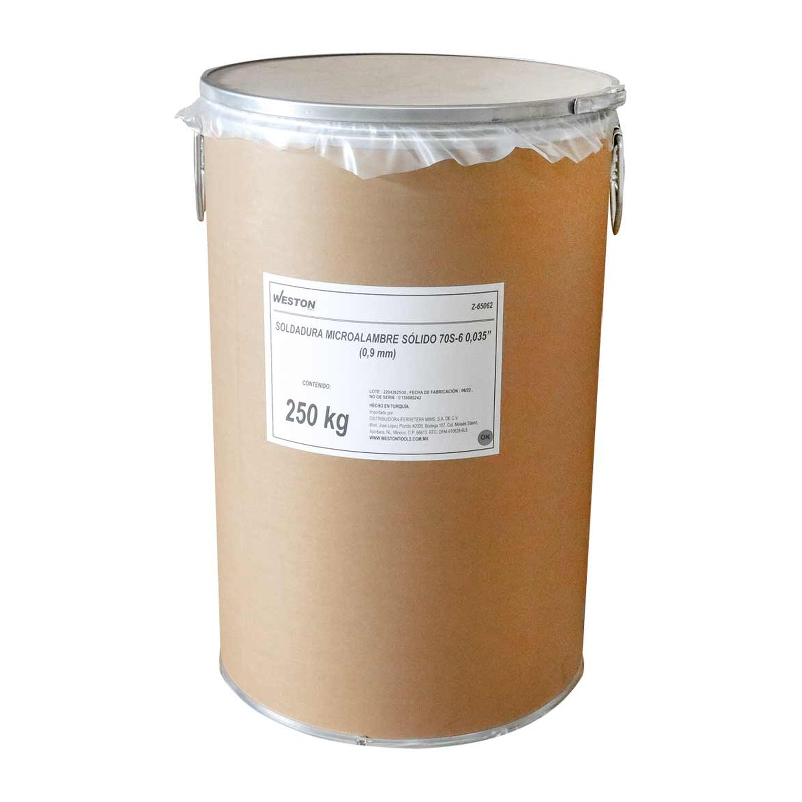 Microalambre Sólido para Soldadura MIG WESTON ER70S-6 .035" 250 kg