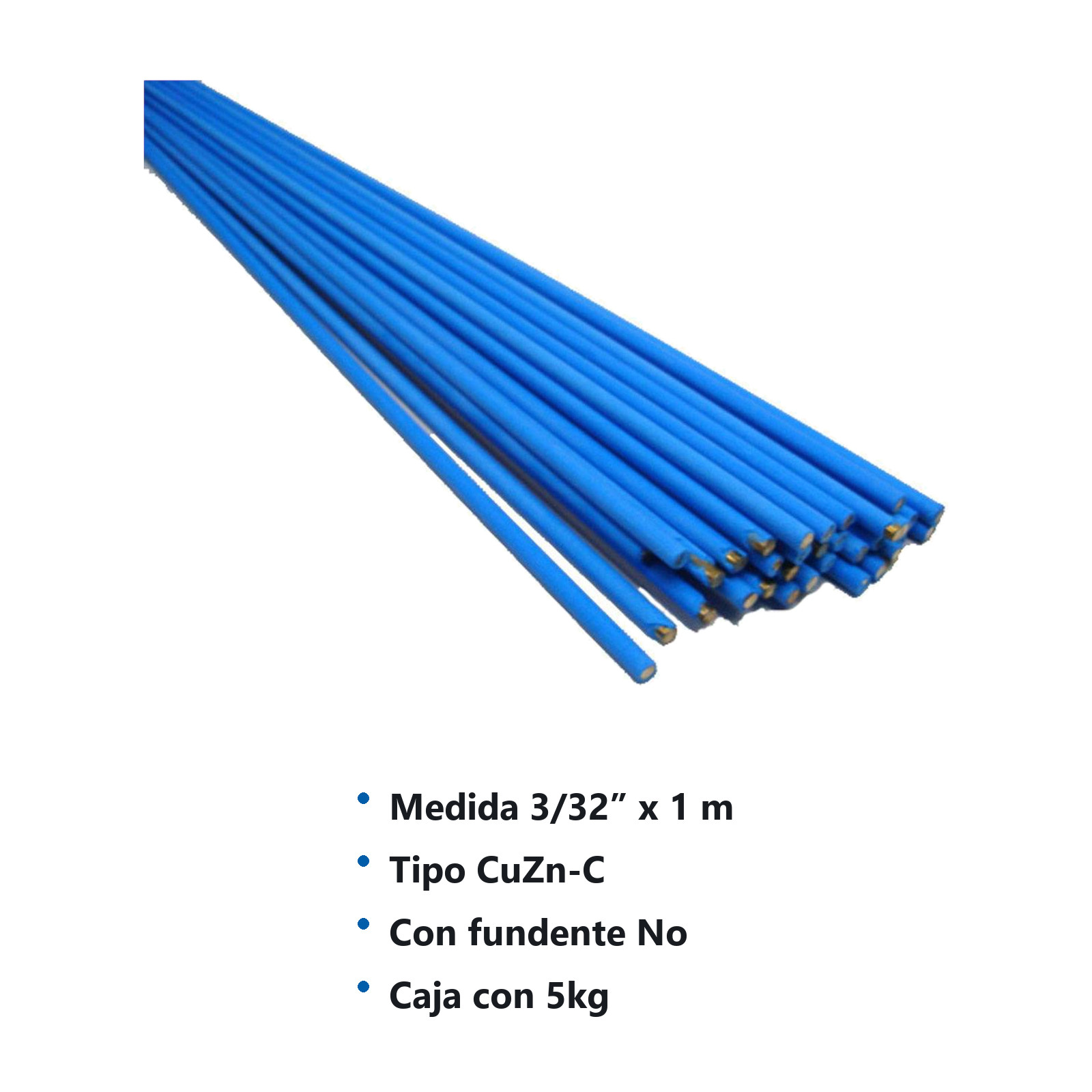 VARILLA APORTE BRONCE 3/32" X 1000MM CUZN-C S/FUNDENTE (CAJA 5KG) - Imagen 2