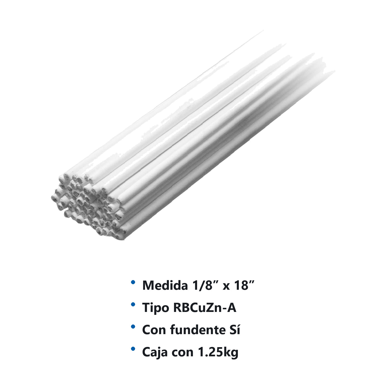 VARILLA APORTE BRONCE 1/8" X 18" RBCUZN-A C/FUNDENTE (CAJA 1.25KG) - Imagen 2