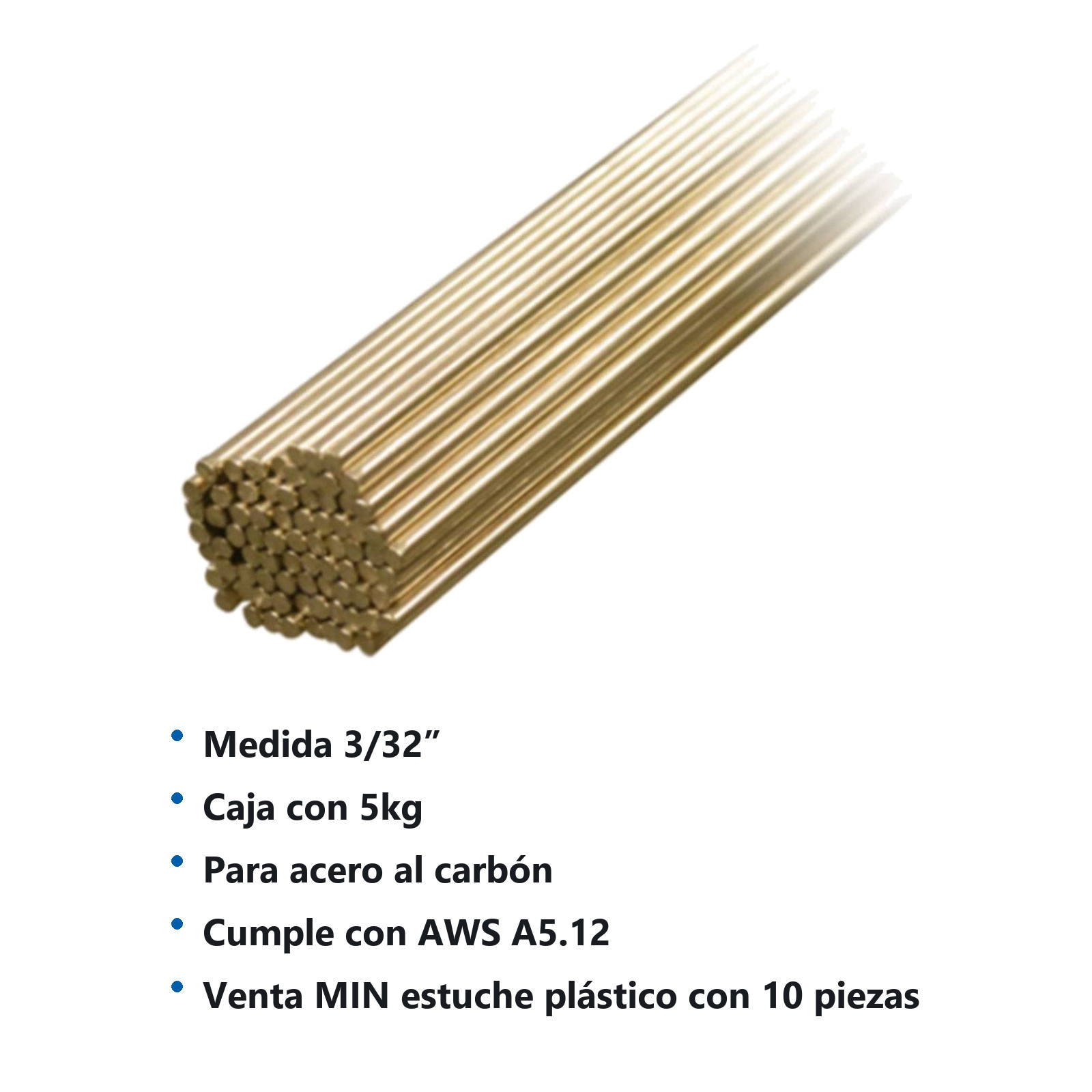 VARILLA APORTE TIG ACERO AL CARBON ER70S-3 3/32" (CAJA 5KG) - Imagen 2