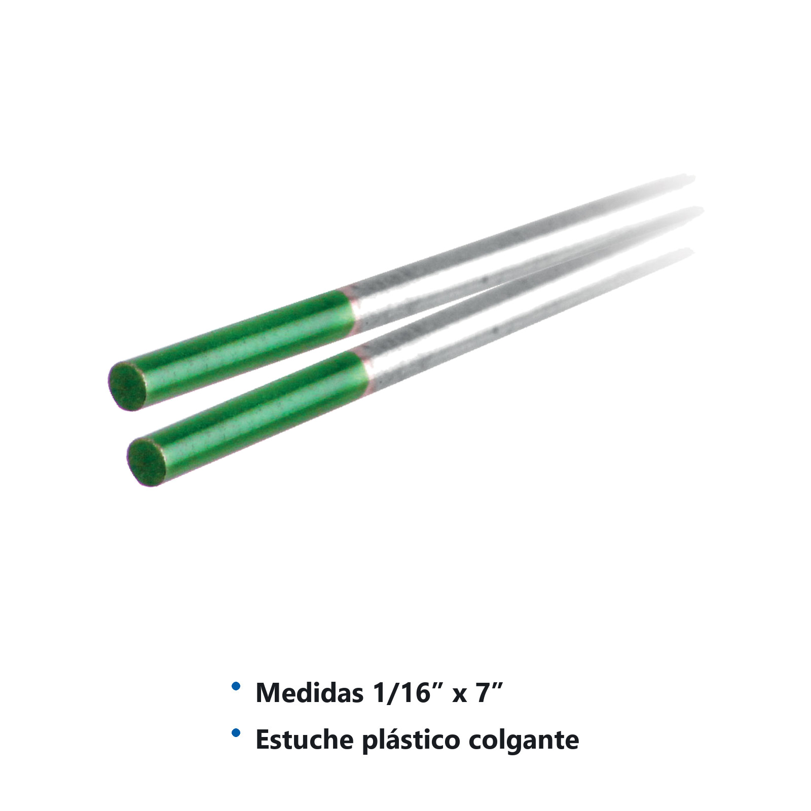 ELECTRODO D/TUNGSTENO VERDE PURO 1/16" X 7" (Precio x Caja - caja c/10 piezas) - Imagen 3