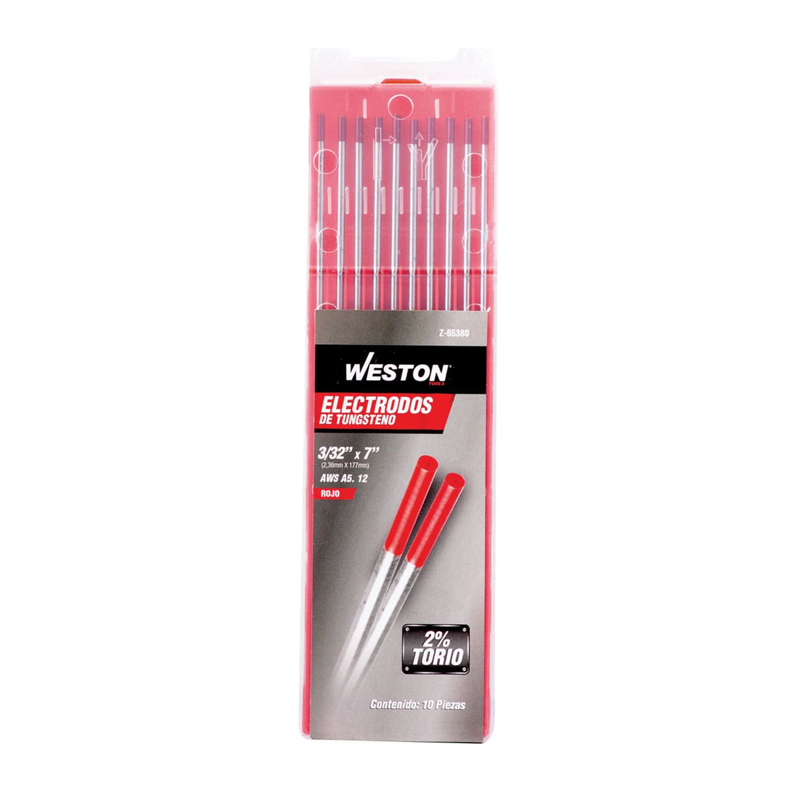 ELECTRODO D/TUNGSTENO 2% TH. ROJO 1/16" X 7" (Precio x Caja - caja c/10 piezas) - Imagen 2