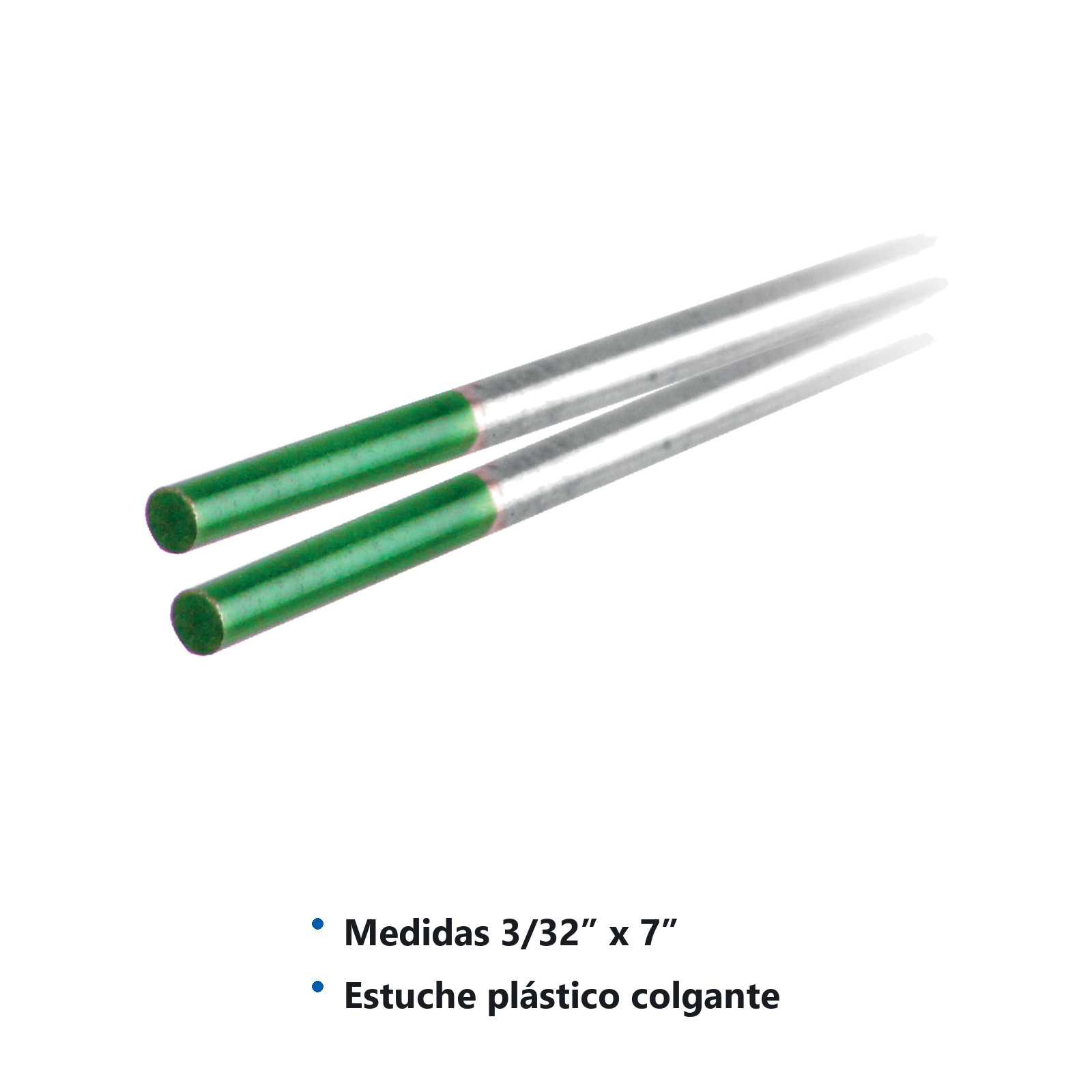ELECTRODO D/TUNGSTENO VERDE PURO 3/32" X 7" (Precio x Caja - caja c/10 piezas) - Imagen 3