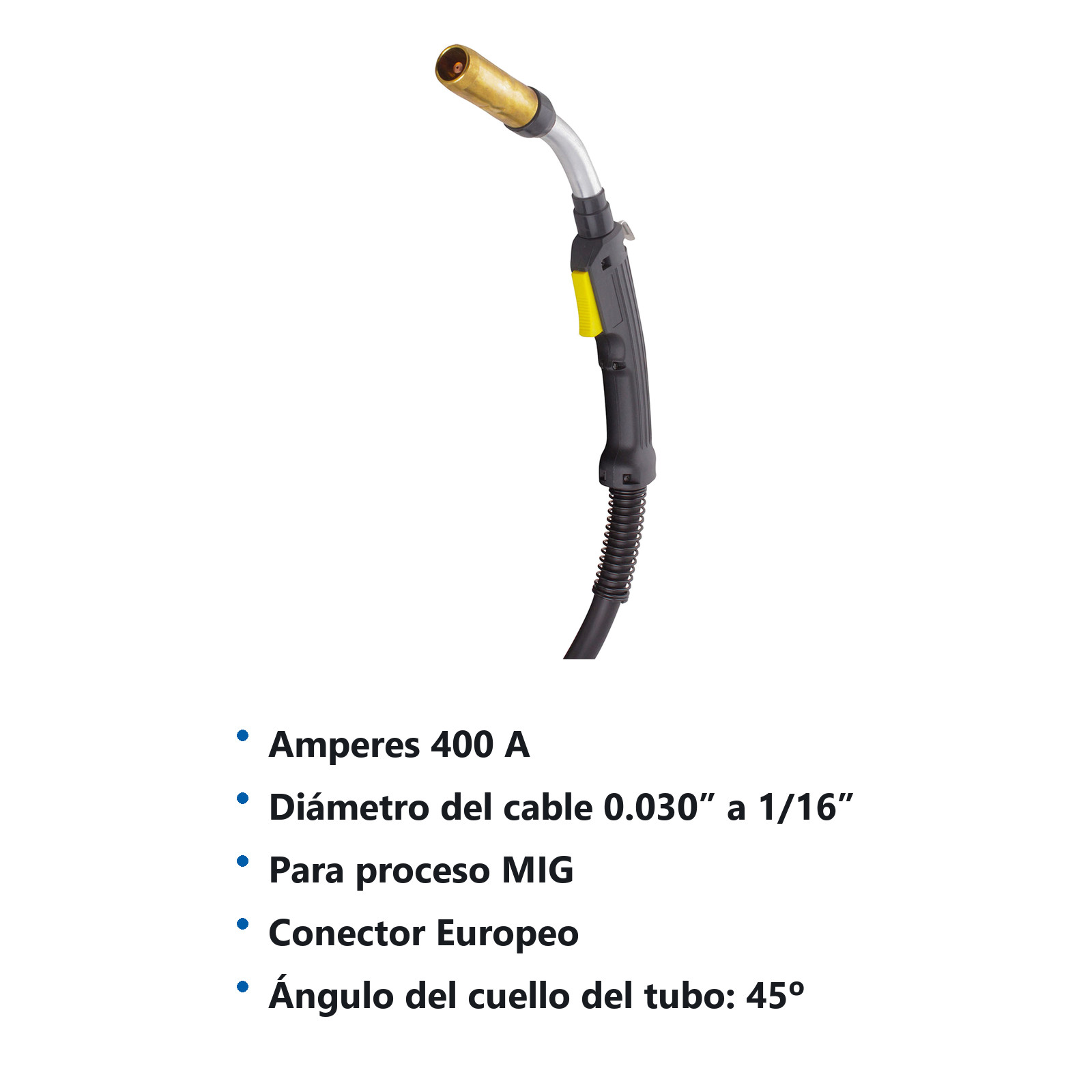 ANTORCHA MIG TIPO BERNARD 400 AMP NB400-3.6 CONEXION TIPO EUROPEA - Imagen 3
