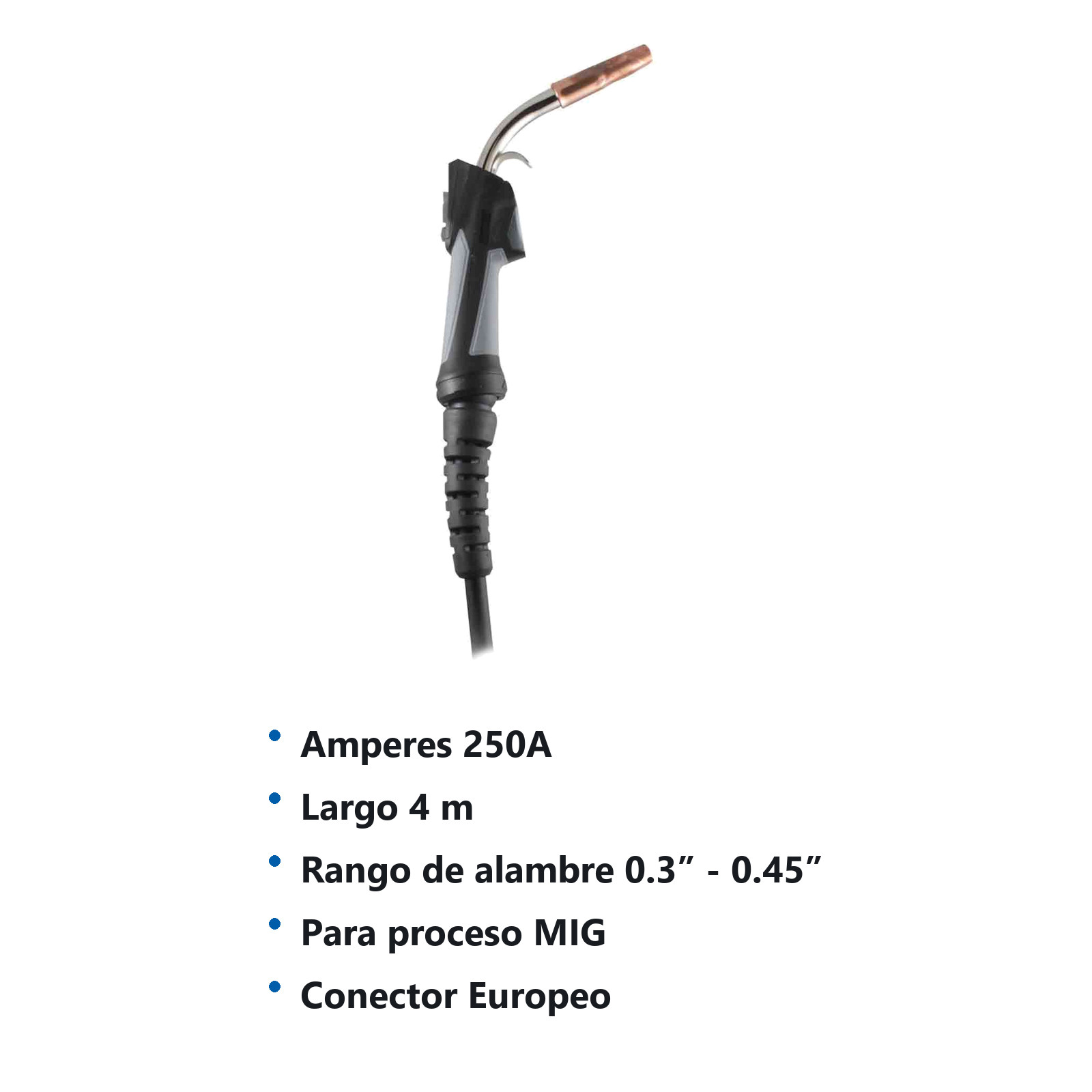 ANTORCHA MIG MB25 4M CONECCION EUROPEA CONSUMIBLES T/TWECO - Imagen 2