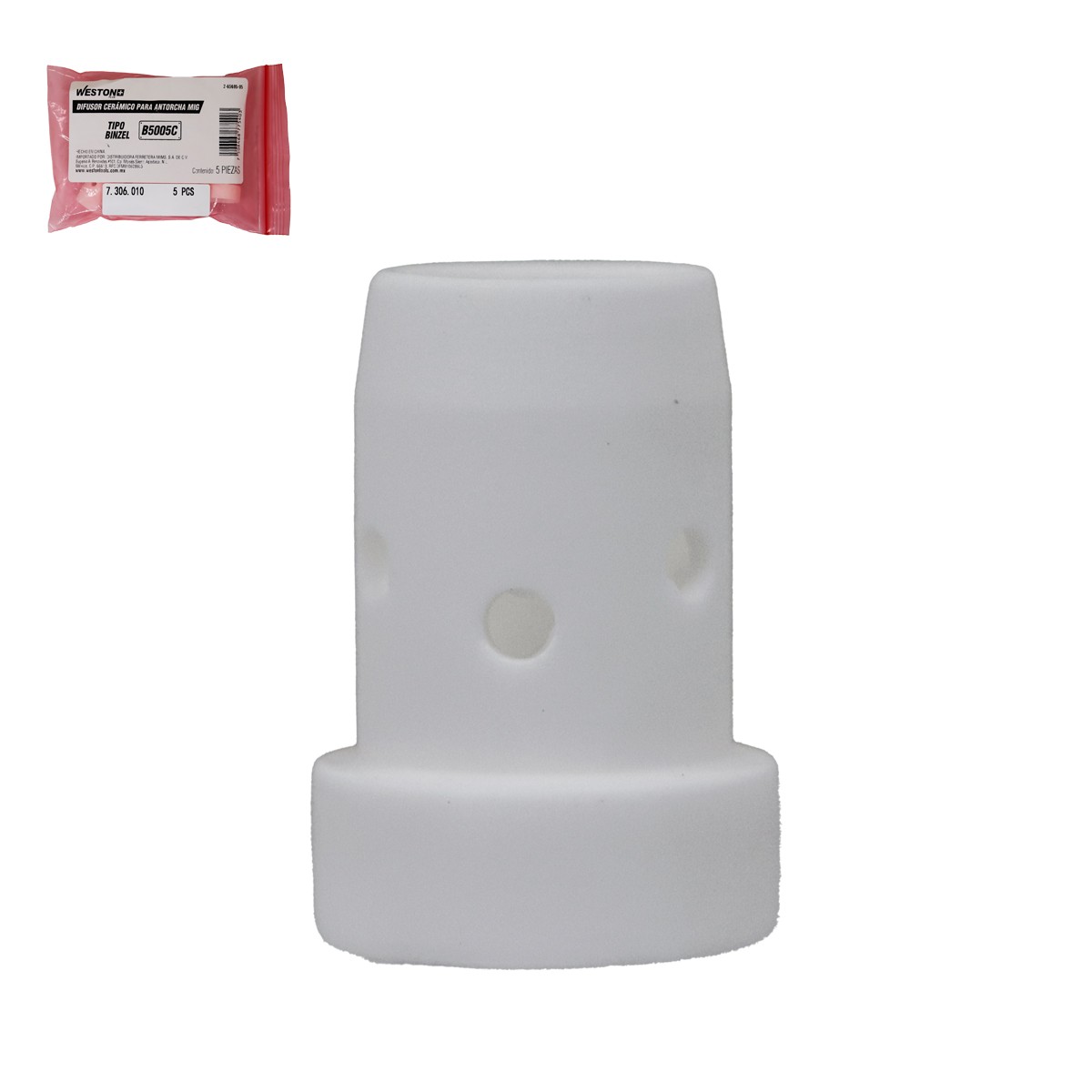Difusor Cerámico para Antorcha MIG Tipo Binzel Z-65695 B5005C Weston Plus