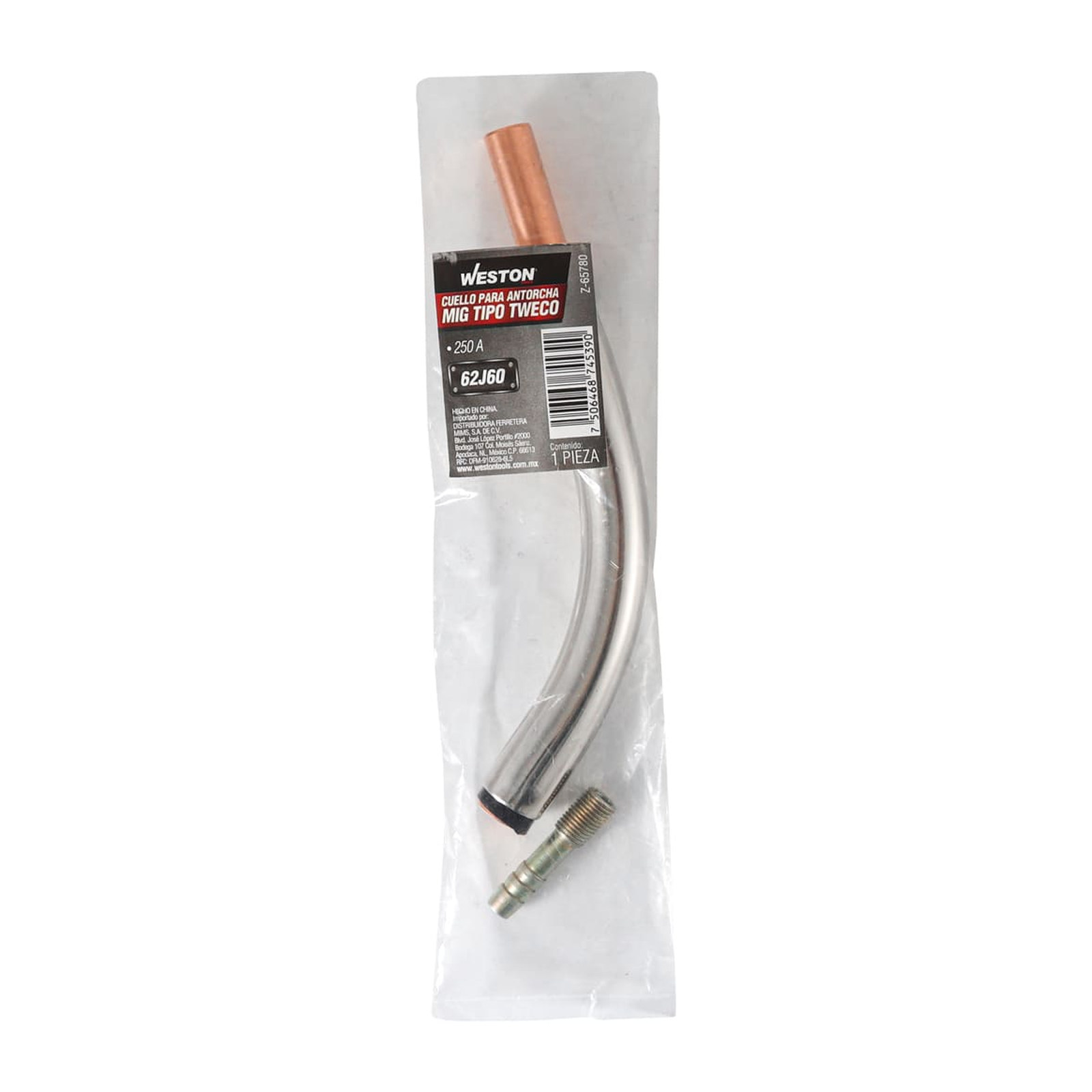 CUELLO PARA ANTORCHA MIG TIPO TWECO 250AMP 62J60 - Imagen 2