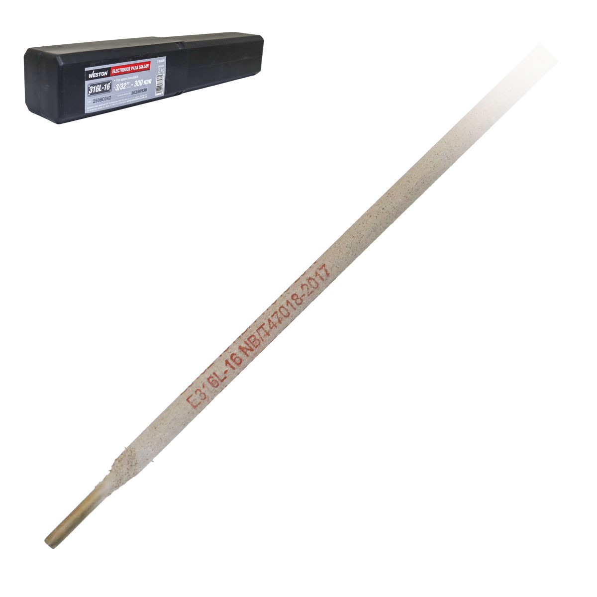 Electrodo para Soldar Acero Inoxidable 316L-16 3/32" 300mm Caja 2kg Weston