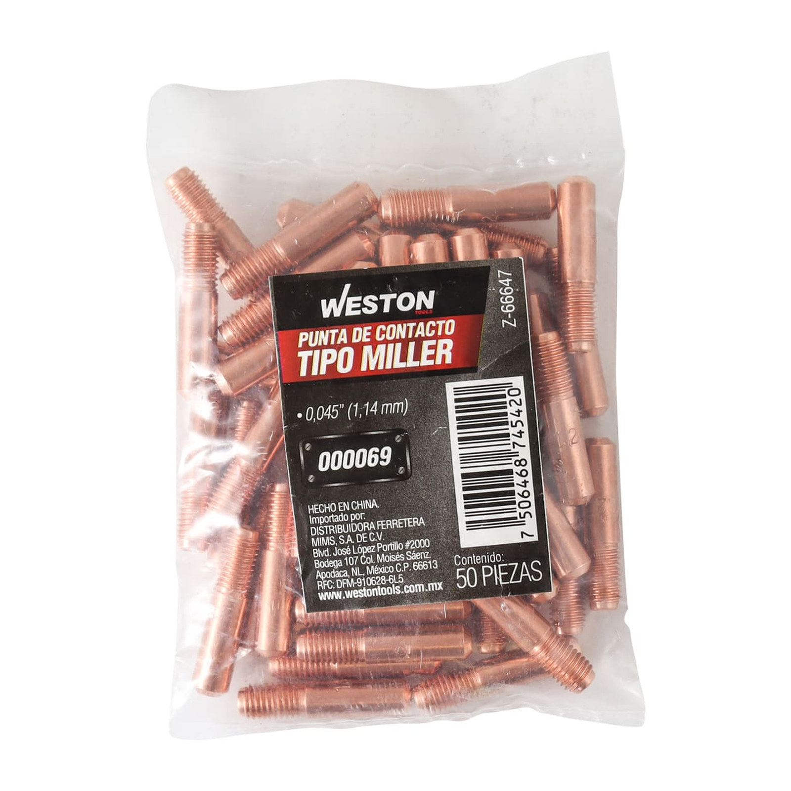 PUNTA DE CONTACTO TIPO MILLER 0.045" (Empaque c/50 pzas - Precio x pieza) - Imagen 2
