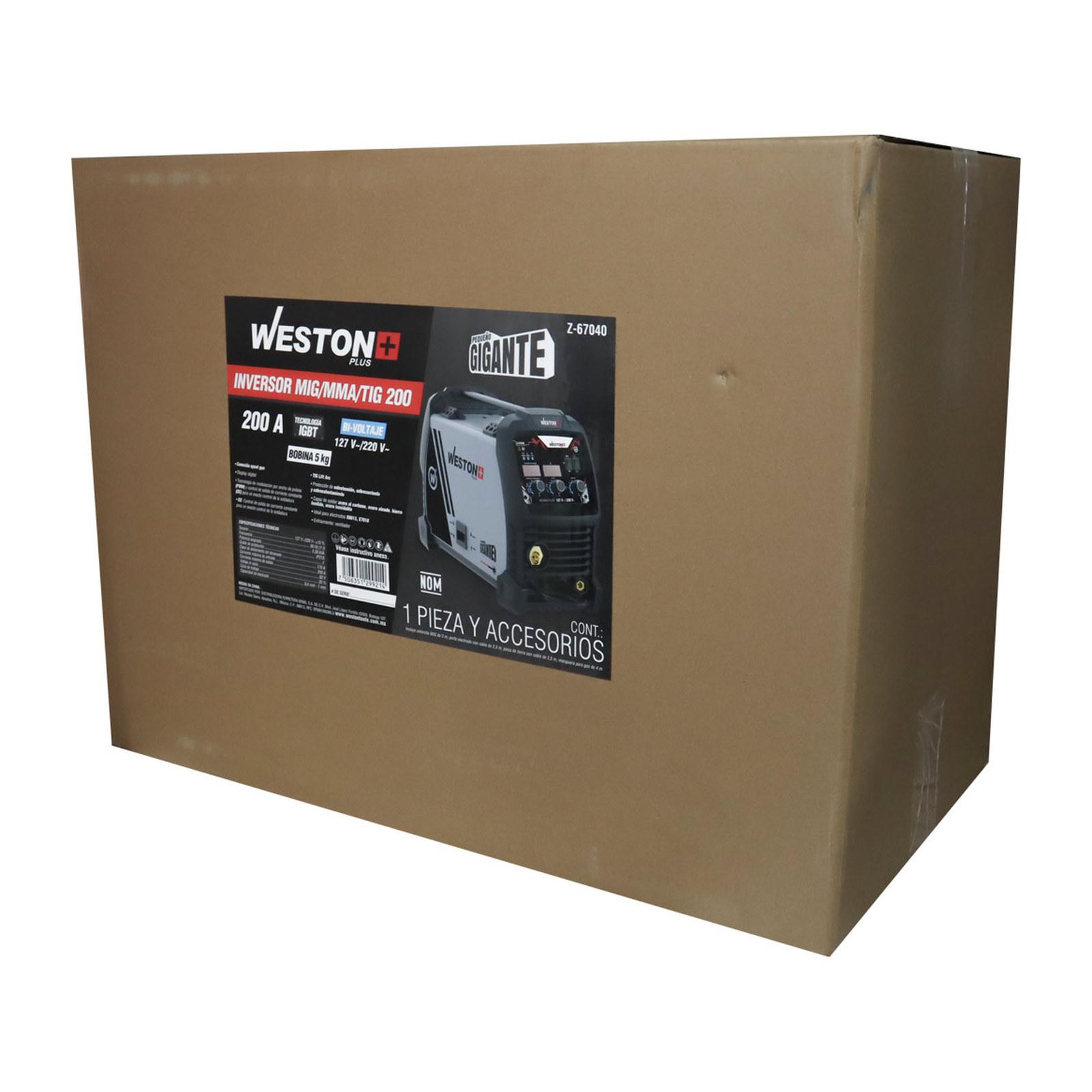 INVERSOR MULTIPROCESOS 3 EN 1, MMA/TIG/MIG 110/220V 1 FASE 200AMP PLUS - Imagen 4