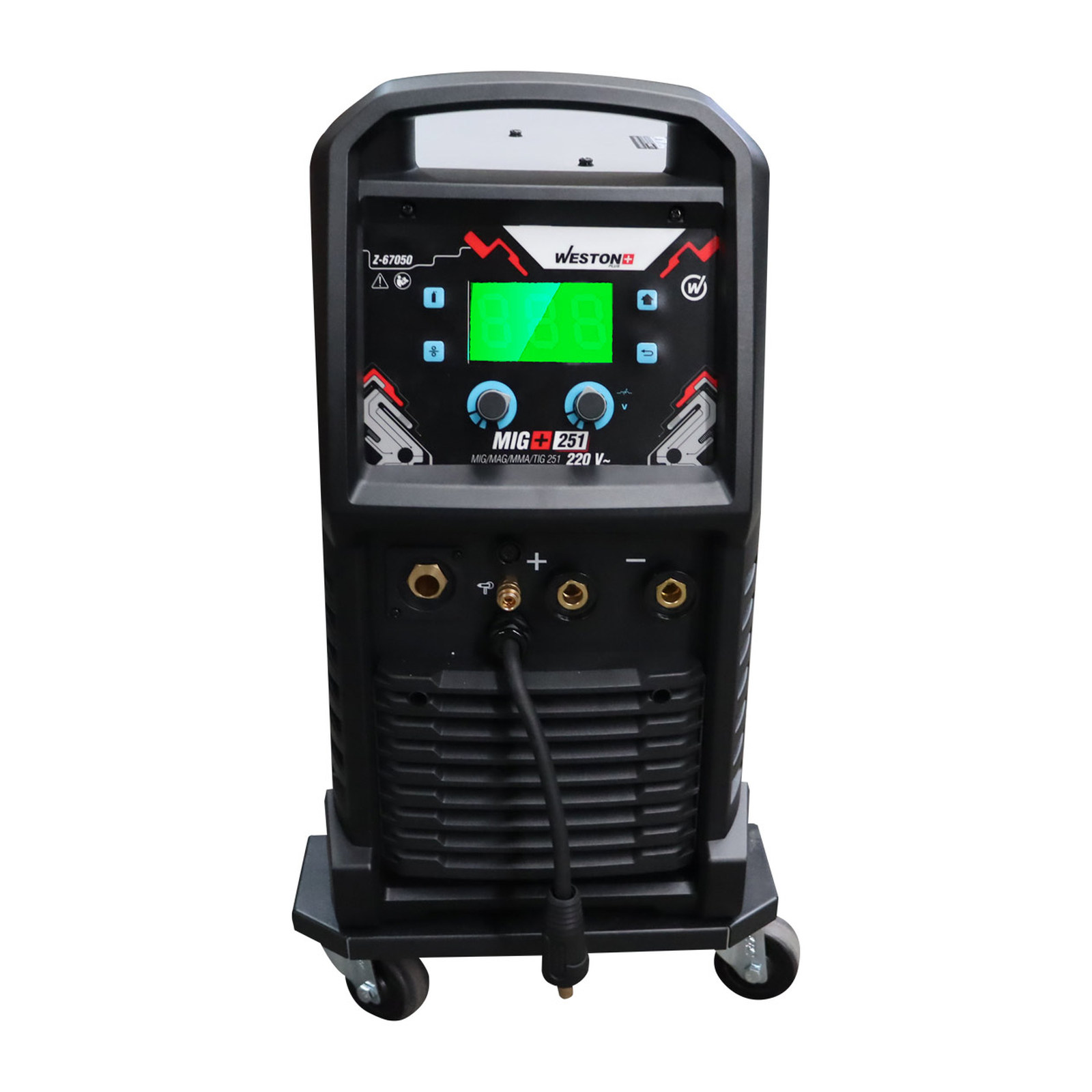 INVERSOR MIG/MAG/MMA/TIG 251 AMP 220V 1 FASE P/15KG PLUS - Imagen 2