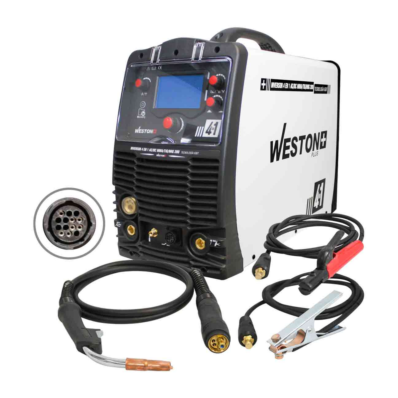 Inversor Multiproceso 4 en 1 AC/DC MMA/TIG/MIG 200A 220V Weston Plus