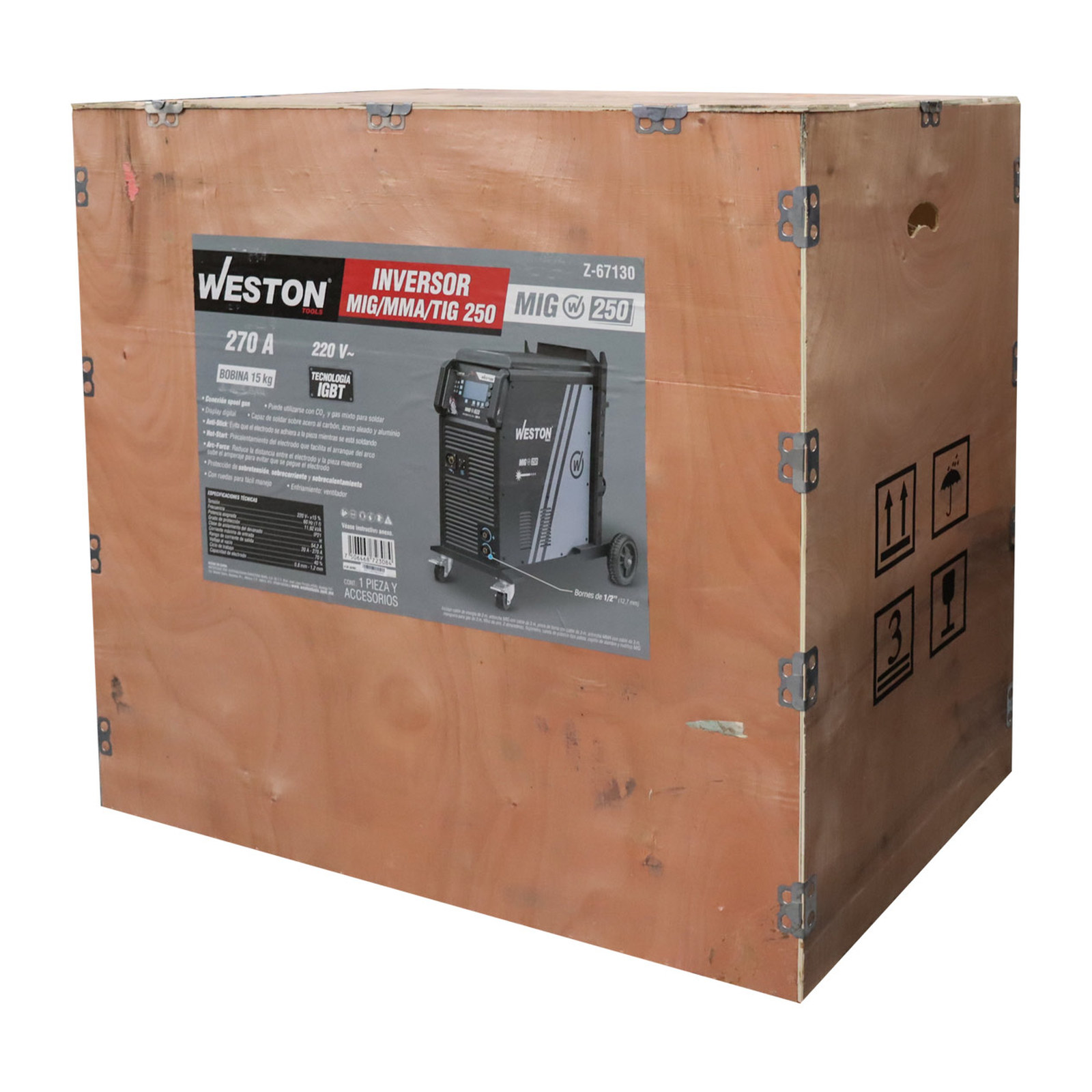 INVERSOR MIG/MMA/TIG 250A 220V 1F P/15KG C/RUEDAS - Imagen 4