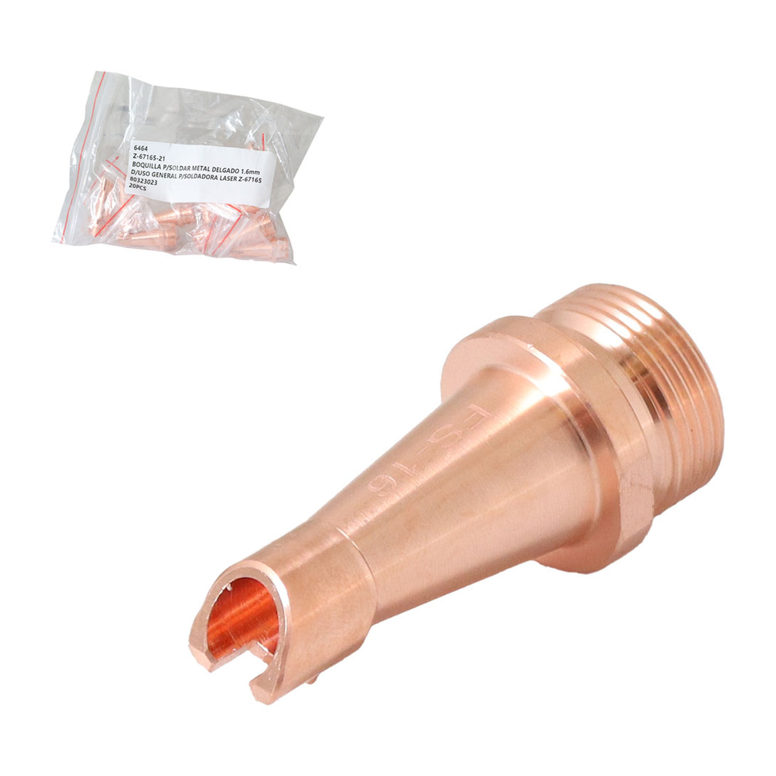 Boquilla para Soldar Metal Delgado 1.6 mm Uso General para Soldadora Láser WESTON PLUS Z-67165