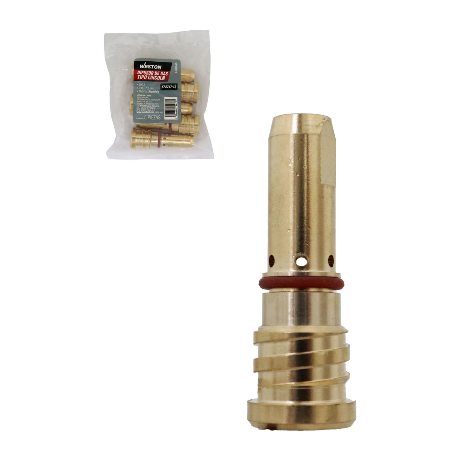 DIFUSOR DE GAS D/ALUMINIO TIPO LINCOLN 550AMP KP2747-1A (Precio x pieza - Empaque c/5 pzas)