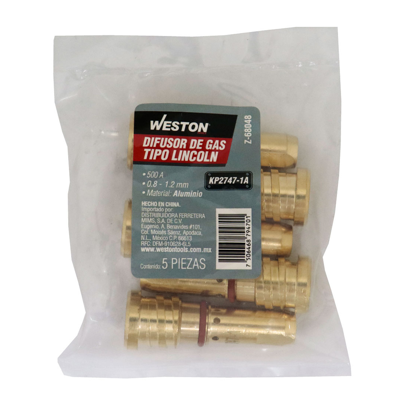 DIFUSOR DE GAS D/ALUMINIO TIPO LINCOLN 550AMP KP2747-1A (Precio x pieza - Empaque c/5 pzas) - Imagen 3