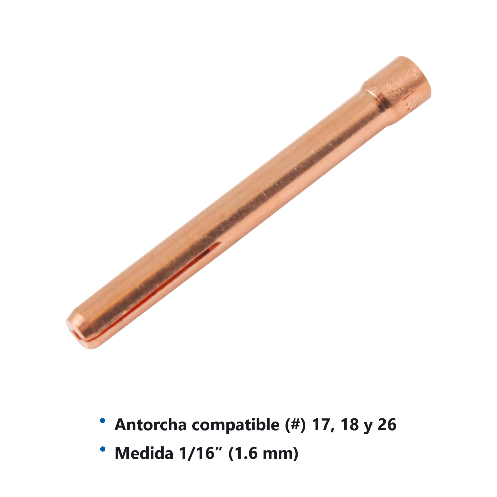 MORDAZA P/ANTORCHA TIG 10N23 1/16 (1.6 mm) (Empaque c/10 pzas - Precio x pieza) - Imagen 3