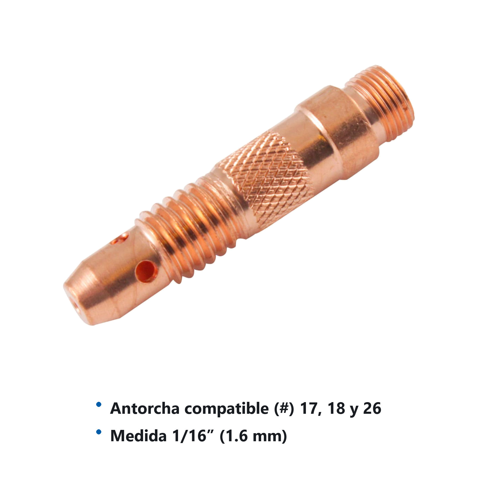 PORTAMORDAZA P/ANTORCHA TIG 10N31 1/16 (1.6 mm) (Empaque c/10 pzas - Precio x pieza) - Imagen 3
