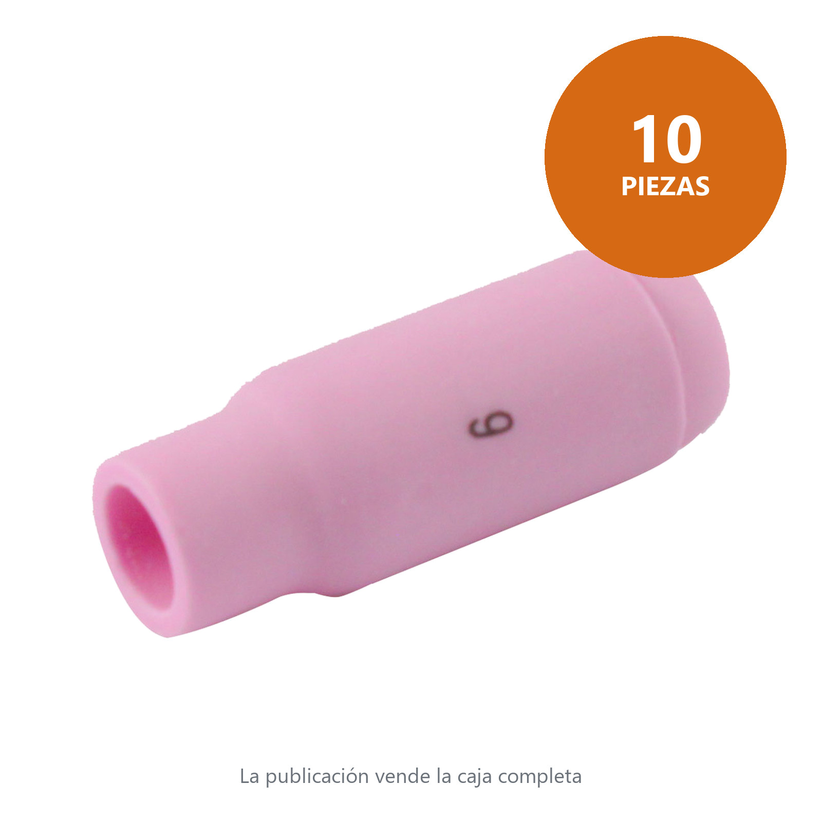 BOQUILLA DE ALUMINA P/ANTORCHA TIG 10N48 #6 (Empaque c/10 pzas - Precio x pieza) - Imagen 2