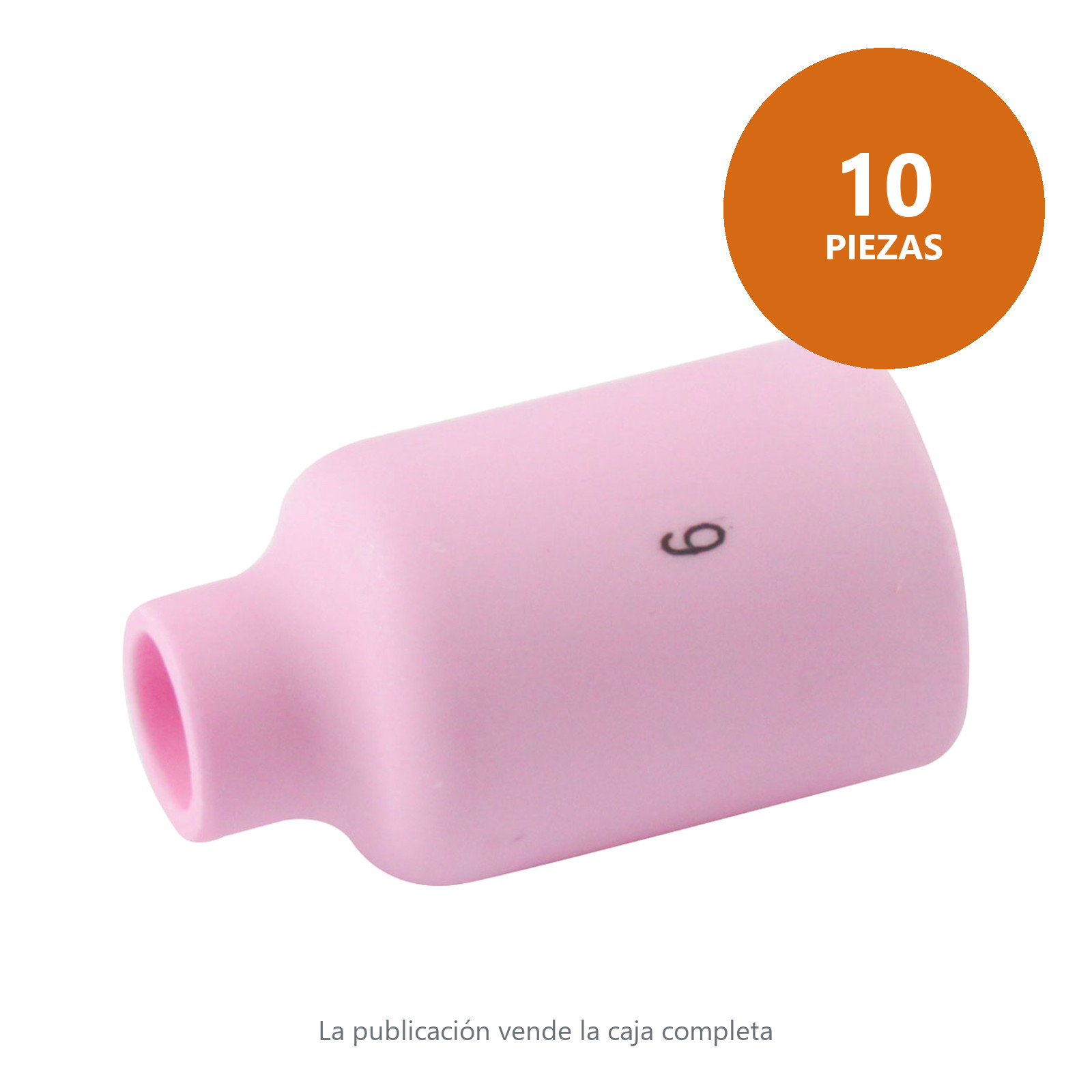 BOQUILLA DE ALUMINA P/ANTORCHA TIG C/GAS LENS 54N16 #6 (Empaque c/10 pzas - Precio x pieza) - Imagen 2