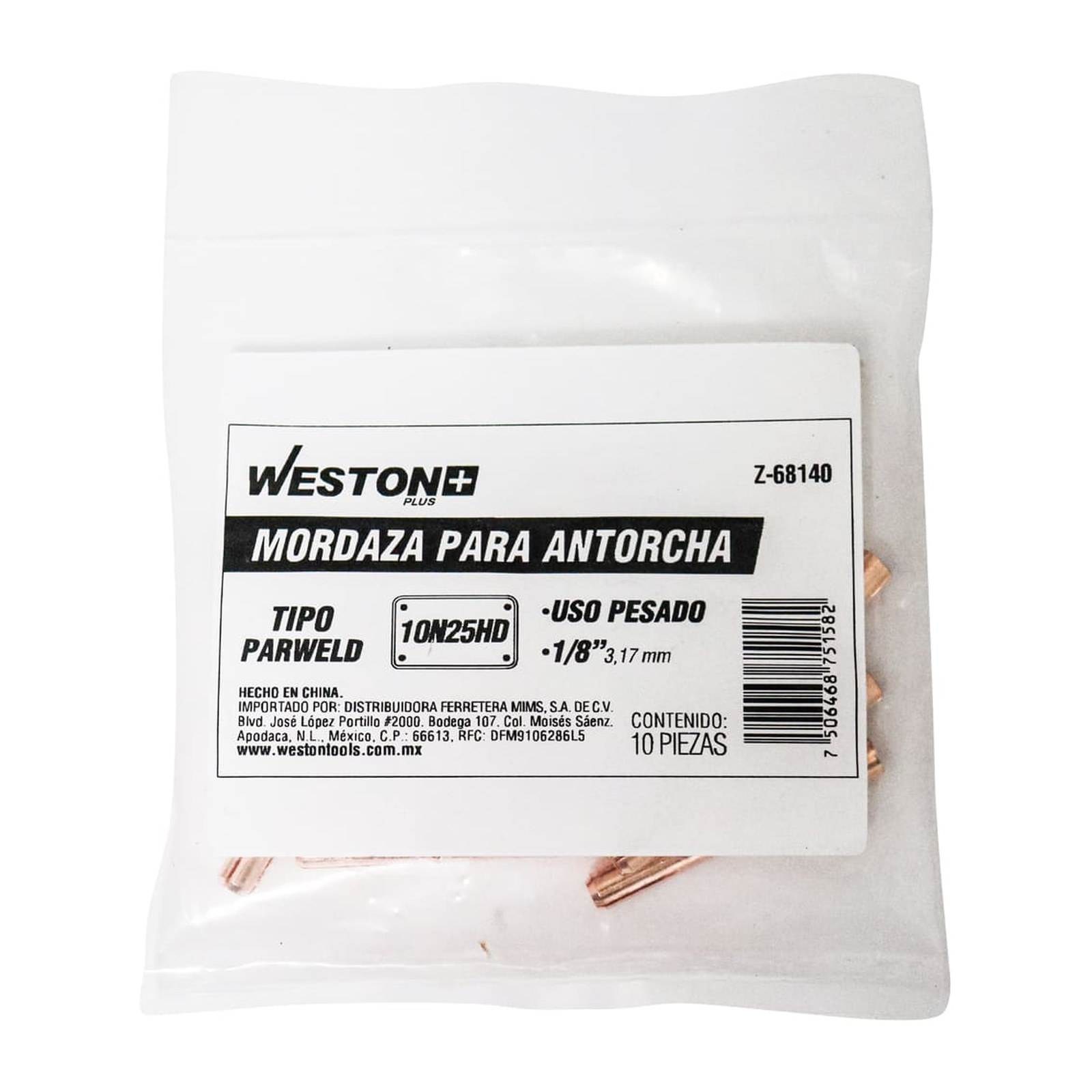 MORDAZA P/ANTORCHA USO PESADO 1/8" 10N25HD T/EUROPEO (Empaque c/10 pzas - Precio x pieza) - Imagen 4