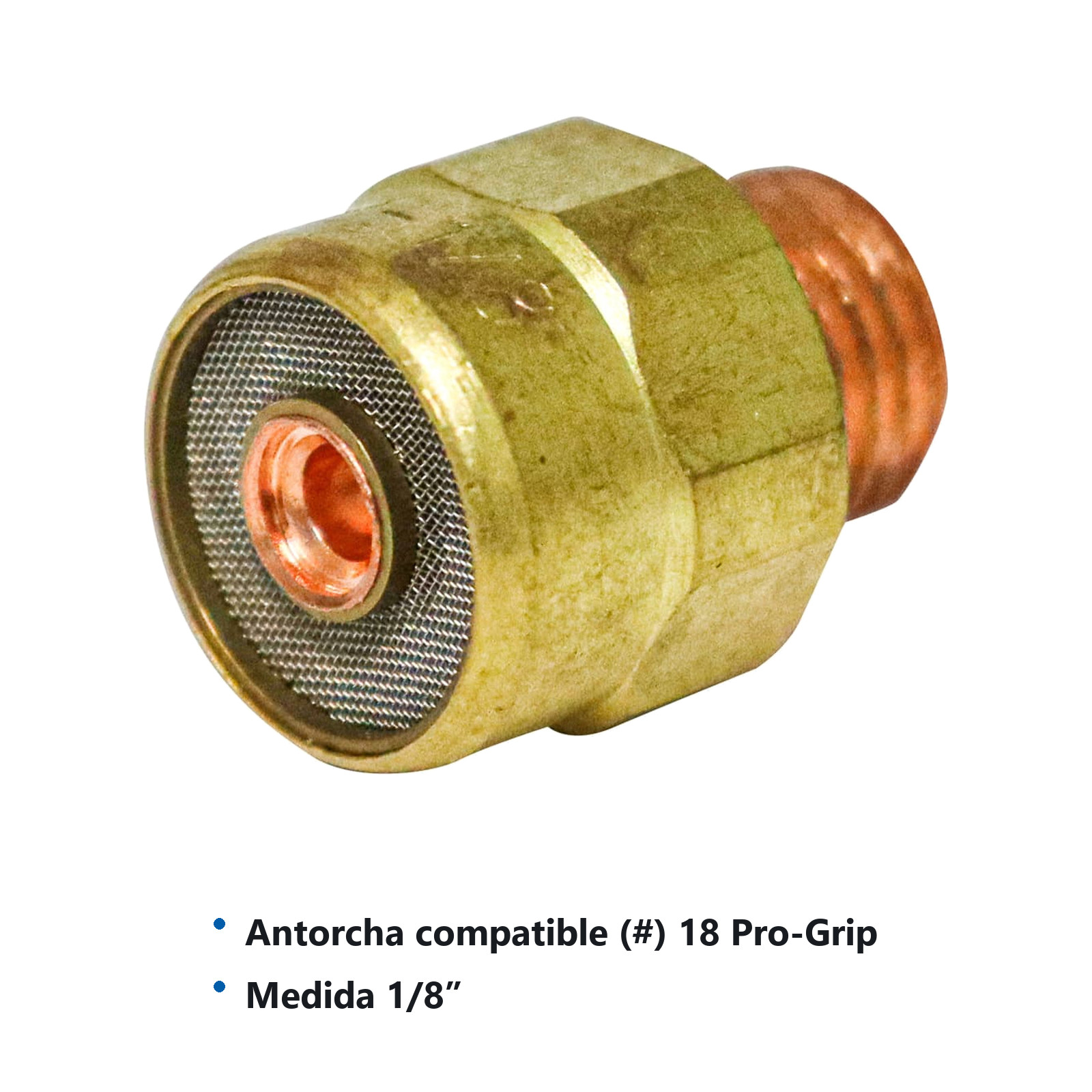 GAS LENS P/ANTORCHA TIG 1/8" 18GL18 T/EUROPEO (Empaque c/10 pzas - Precio x pieza) - Imagen 4