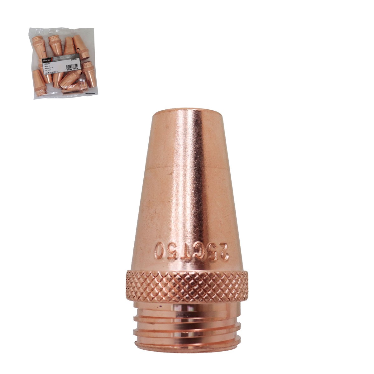 Tobera MIG 1/2" Tipo Tweco 25CT-50 Weston (Empaque 10 piezas)