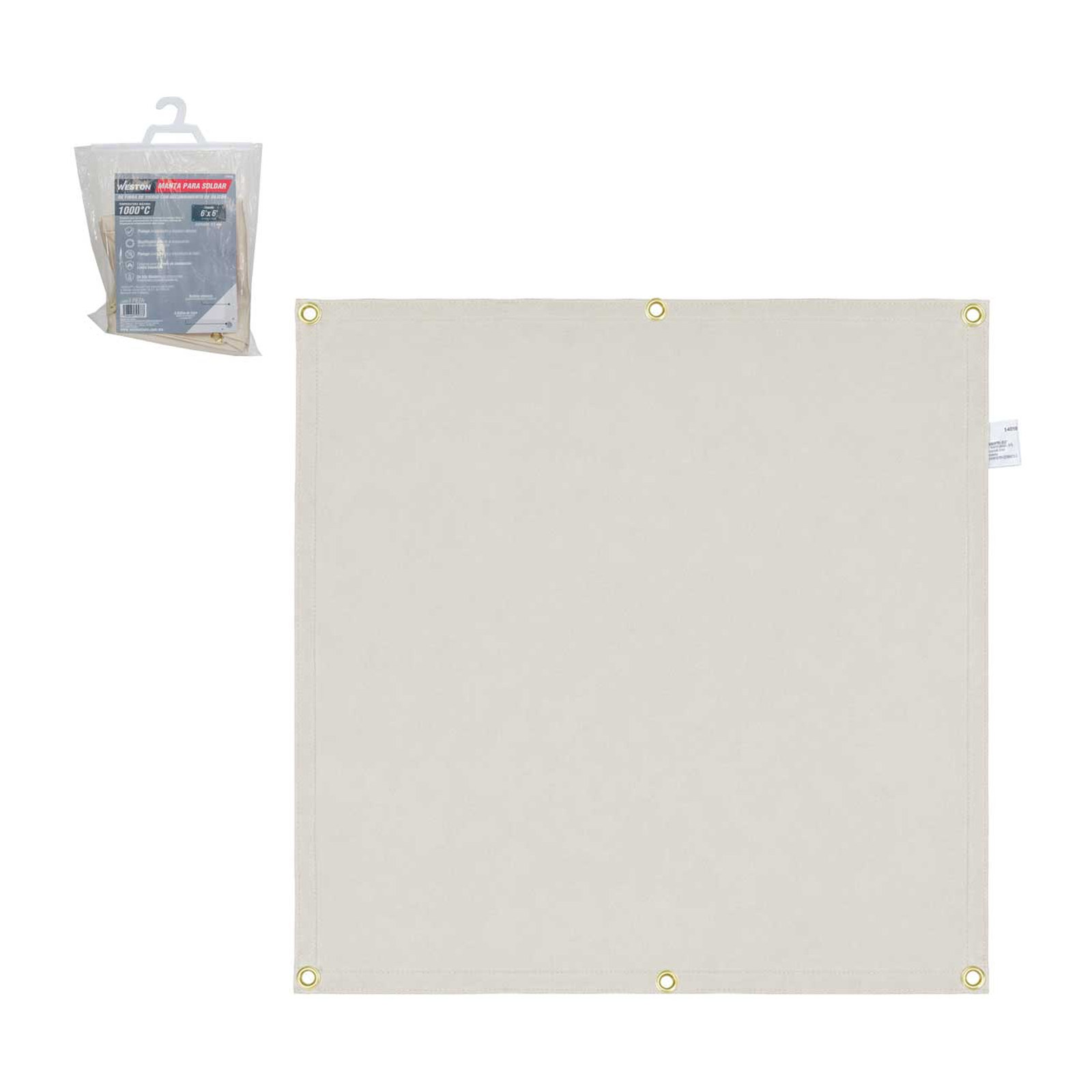 MANTA DE SOLDADURA DE FIBRA DE VIDRIO CON RECUBRIMIENTO DE SILICON (1.74 m x 1.74m)