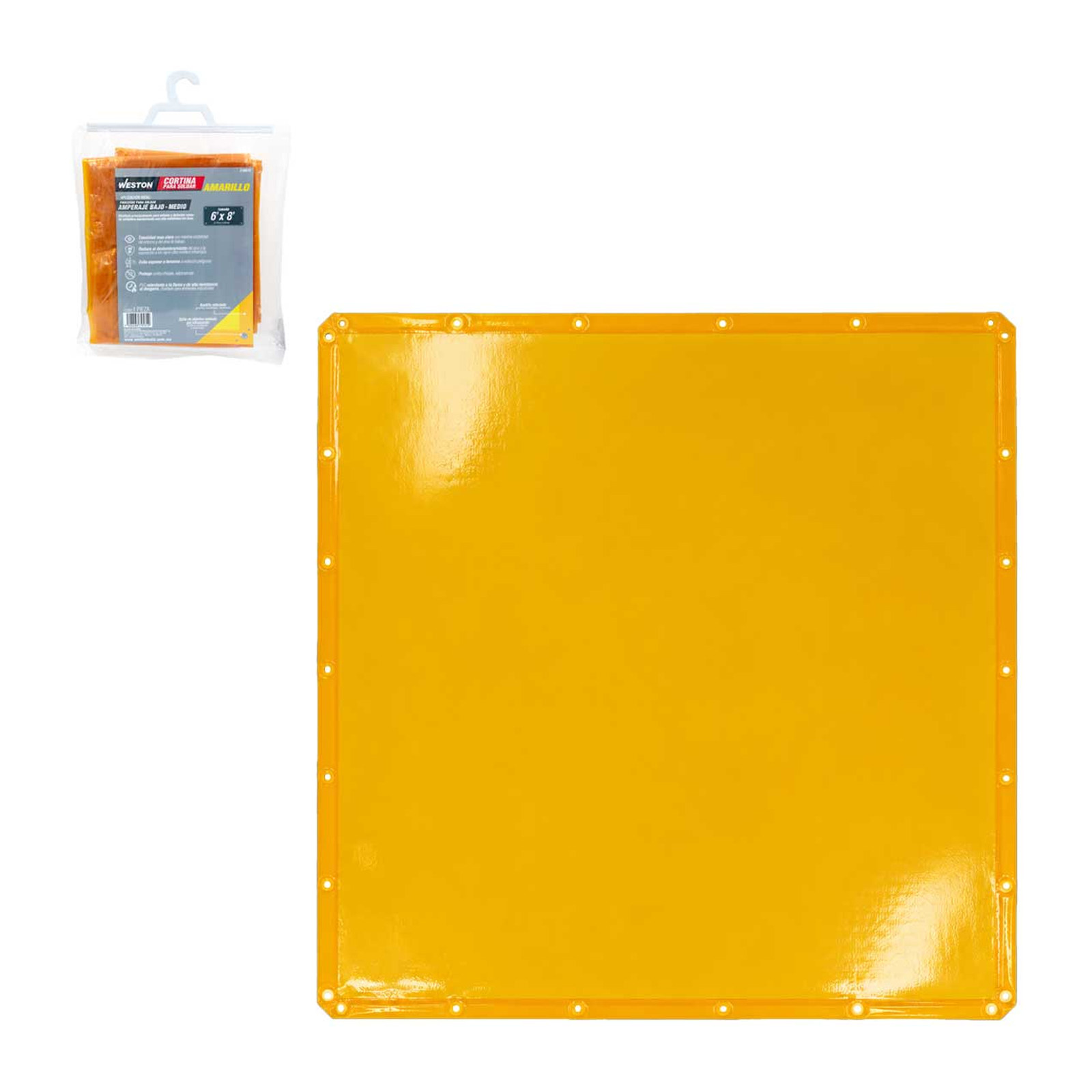 CORTINA PARA SOLDAR AMARILLA 6’ X 8’