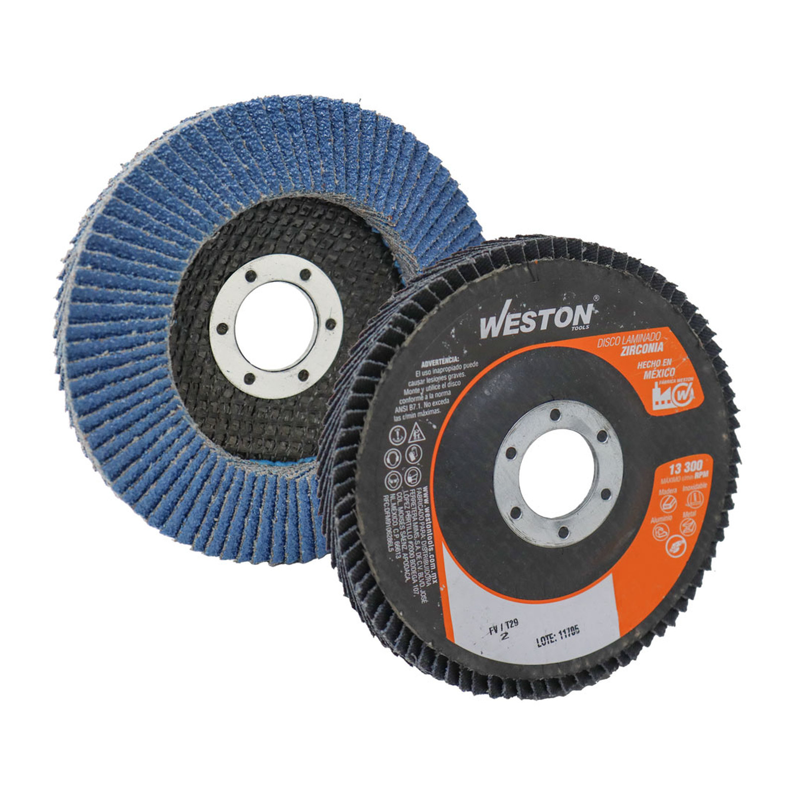 Disco Laminado Weston Zirconia 4-1/2" x 7/8" Grano 60