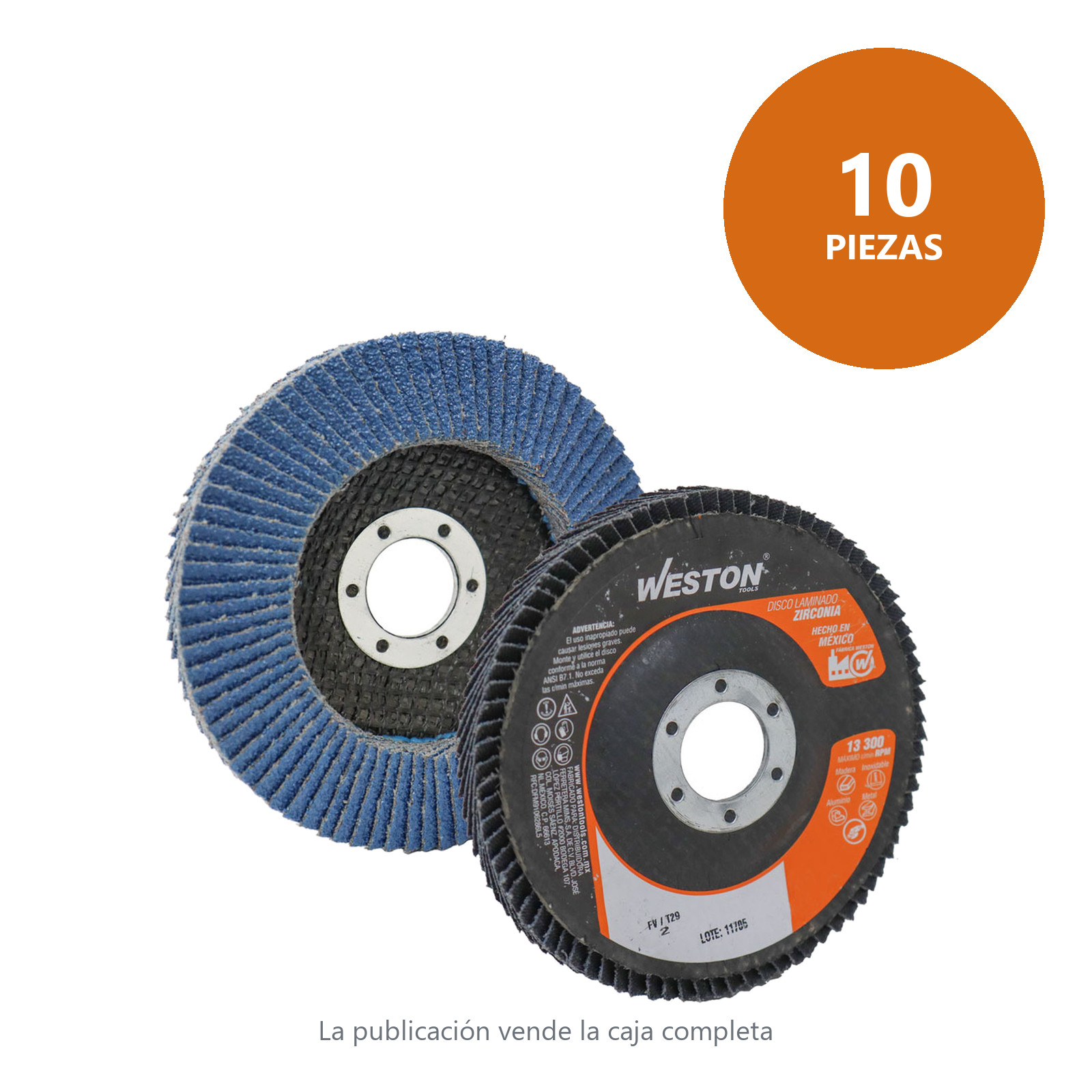 DISCO LAMINADO WESTON ZIRCONIA 4-1/2" X 7/8" G060 - Imagen 2