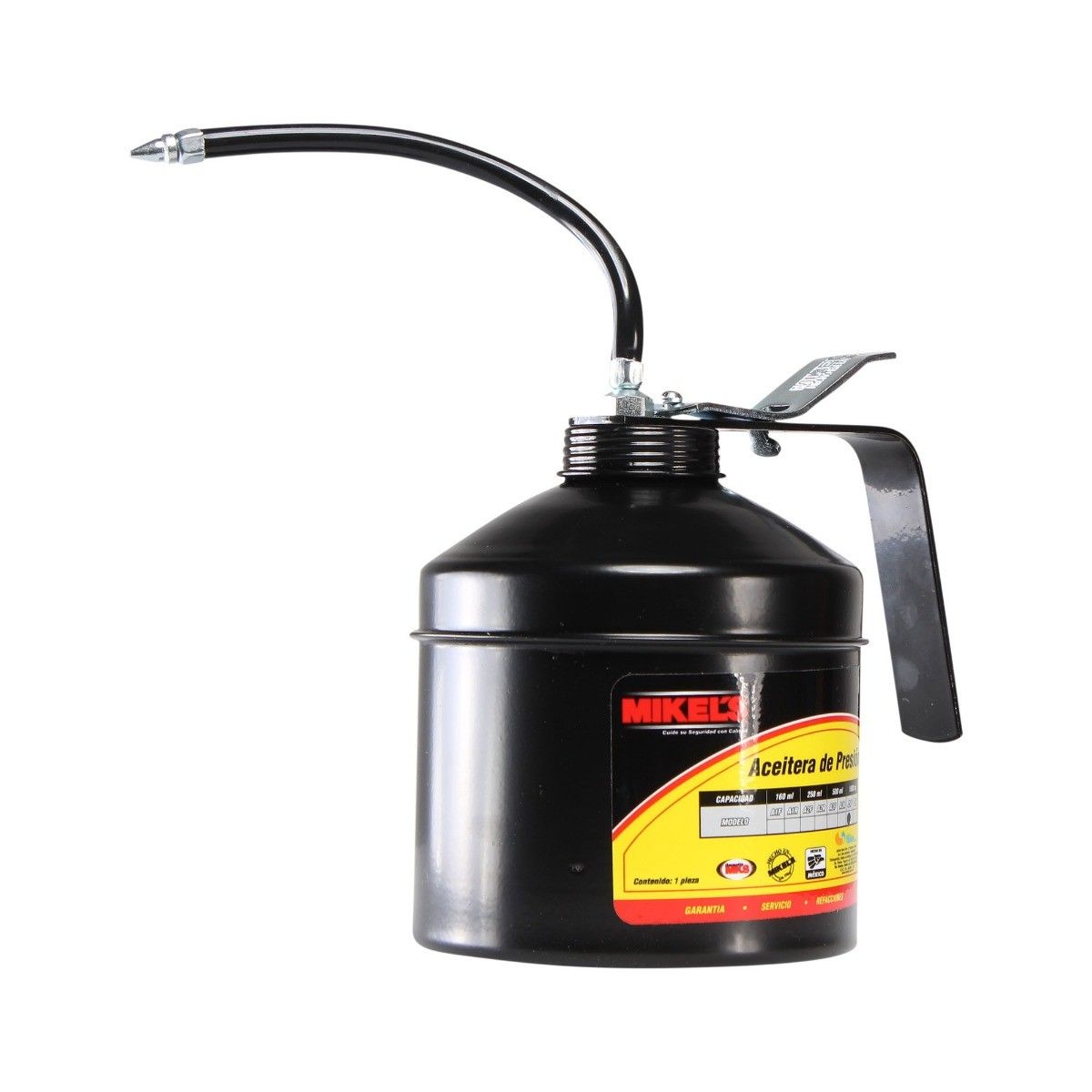 MIKELS Z5F Aceitera de presión, bote de acero, tubo flexible (1000 ml) - Imagen 2