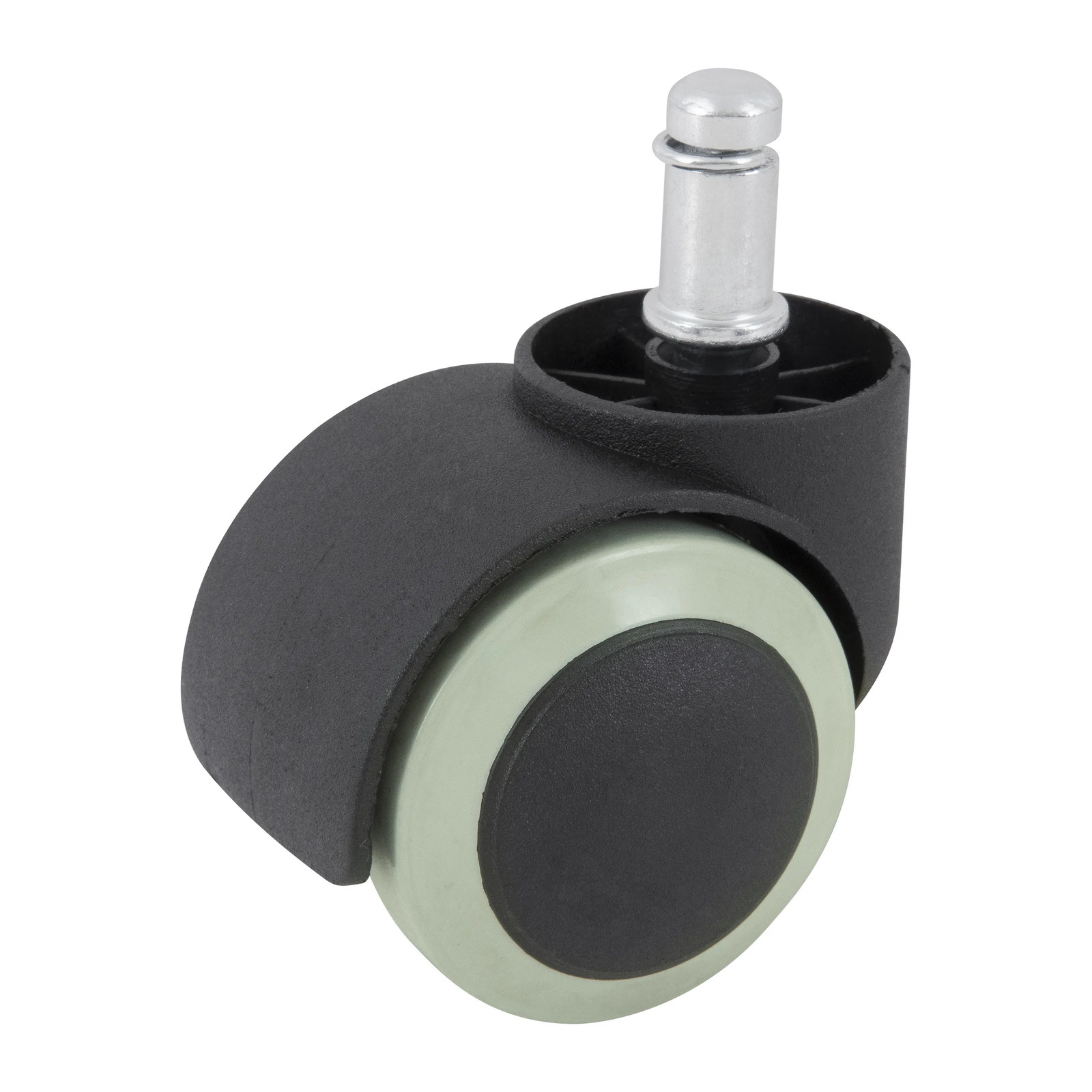 RODAJA TIPO YOYO GIRATORIA DE POLIURETANO CON ESPIGA DE ARILLO Y CON BASE 50MM