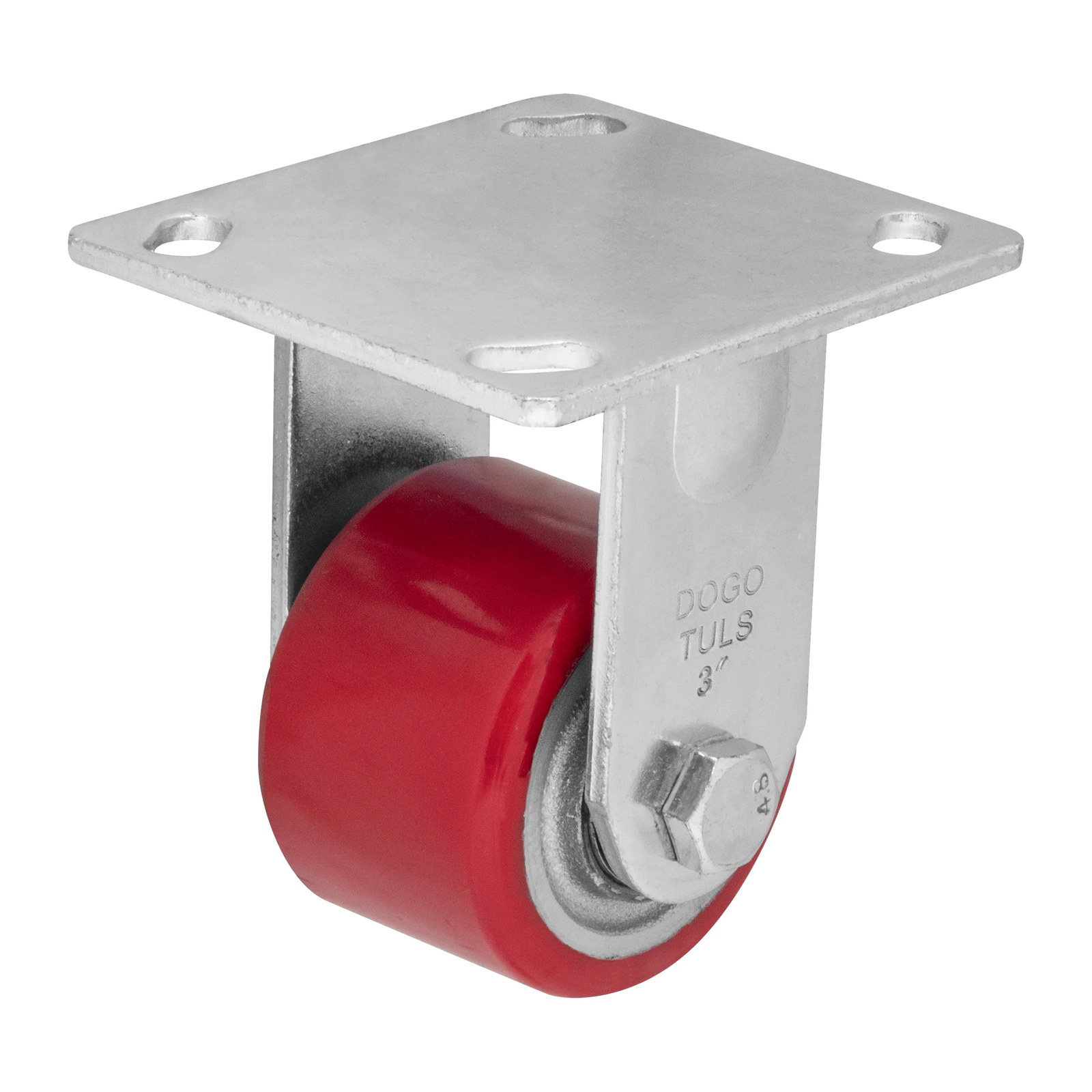 RODAJA FIERRO PU ROJO FIJA 3"
