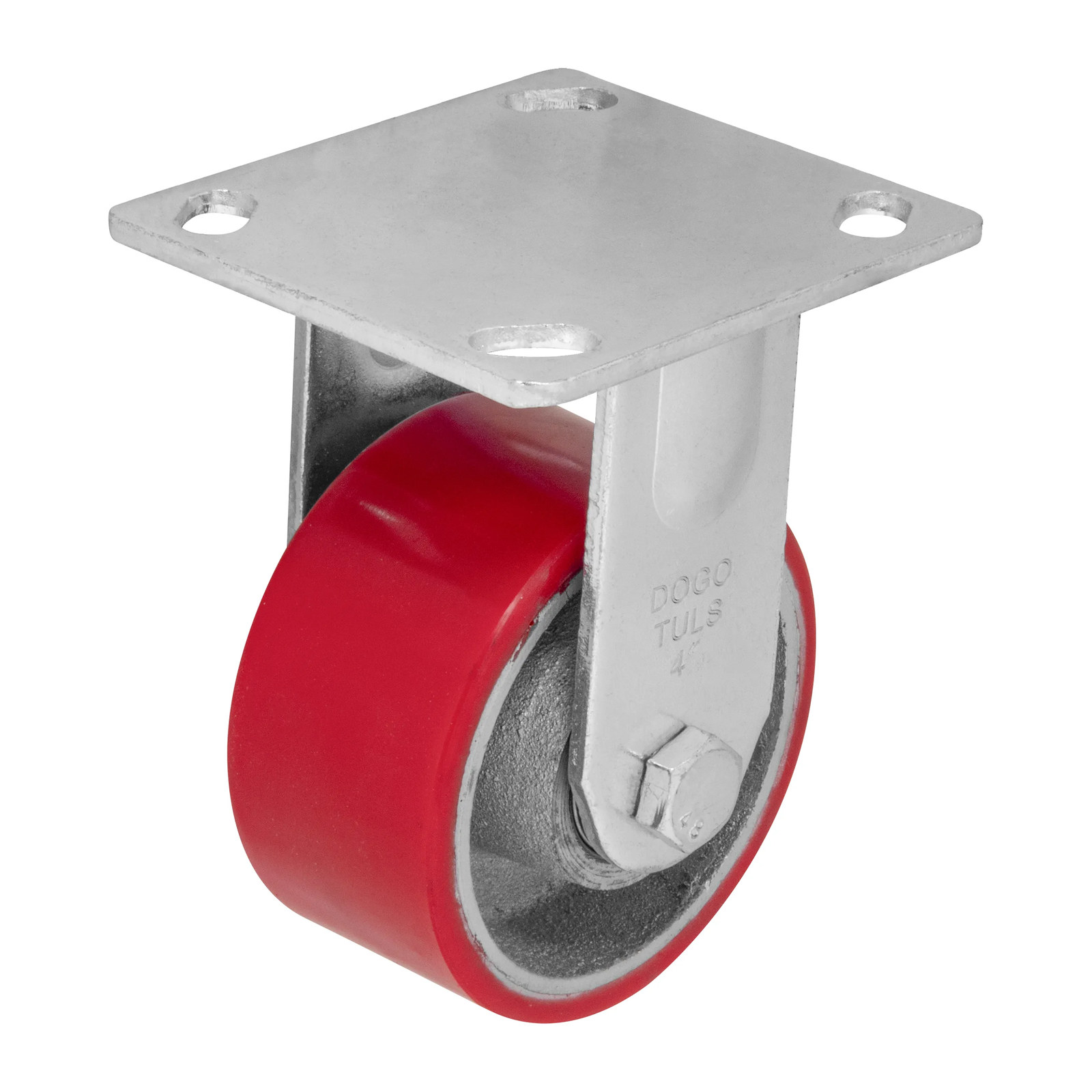 RODAJA FIERRO PU ROJO FIJA 4"